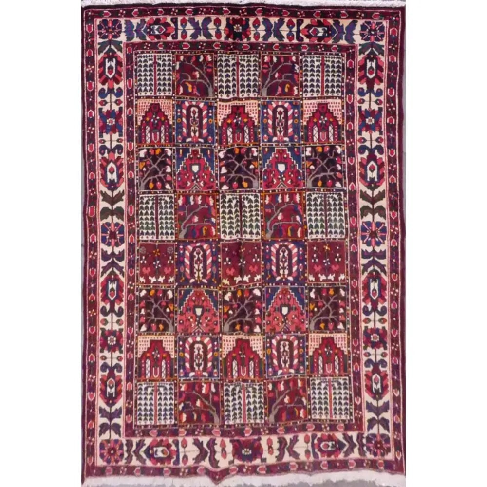 One Of The Kind Hand-Knotted Persian Wool Rug _ Luxurious Vintage Design, 10"2' x 6"9', Artisan: Hand-Knotted Persian Wool Rug _ Luxurious Vintage Design, 10"2' x 6"9', Artisan Crafted, Authentic hand-knotted traditional antique vintage Persian rugs, in excellent vintage condition with over 60 ye