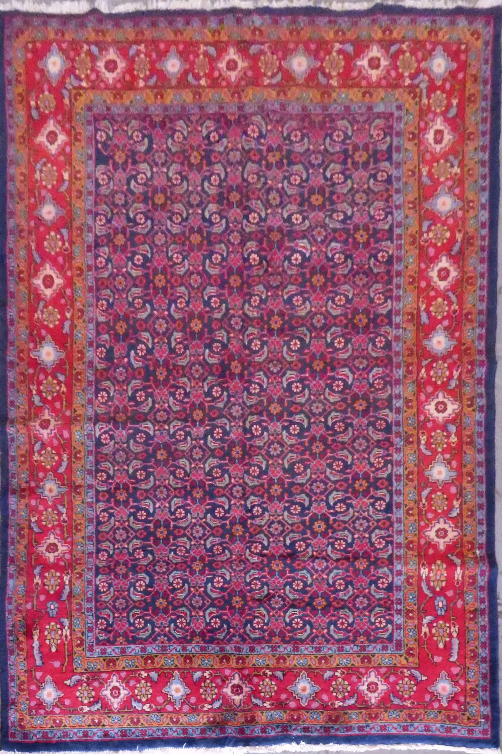 One Of The Kind Hand-Knotted Persian Wool Rug _ Luxurious Vintage Design, 10'7" x 7', Artisan: Hand-Knotted Persian Wool Rug _ Luxurious Vintage Design, 10'7" x 7', Artisan Crafted, Authentic hand-knotted traditional antique vintage Persian rugs, in excellent vintage condition with over 60 year