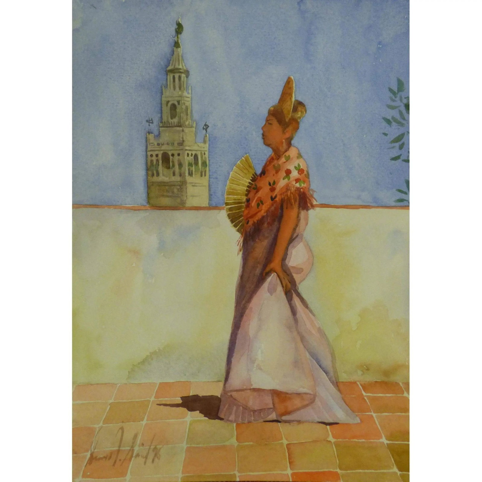 Spanish Watercolor Painting Said Ramil Canvas Ready To Hang For Home Wall Art Decoration 13" X 9": ABCP-223 Spanish Watercolor Painting Said Ramil Canvas Ready to Hang for Home Wall Art Decoration.We only professionally do hand-paint Watercolor Painting, can manage all kinds of style, like portrait