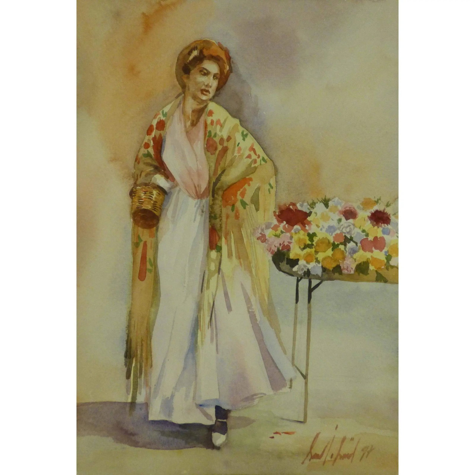 Spanish Watercolor Painting Said Ramil Canvas Ready To Hang For Home Wall Art Decoration 13" X 9": ABCP-219 Spanish Watercolor Painting Said Ramil Canvas Ready to Hang for Home Wall Art Decoration.We only professionally do hand-paint Watercolor Painting, can manage all kinds of style, like portrait