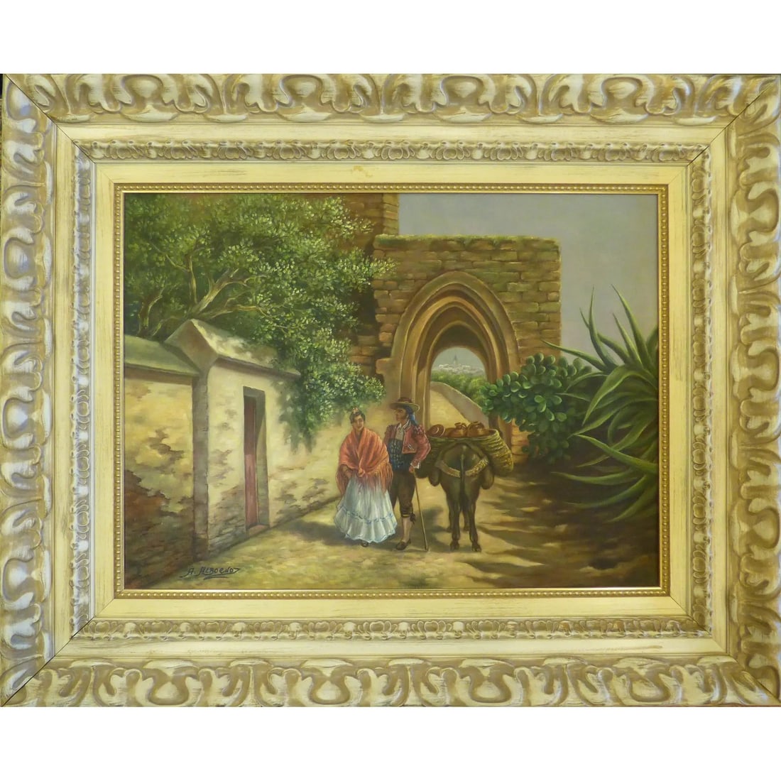 Spanish Oil Painting By Ba. Alboano Ready To Hang For Home Wall Art Decoration 37" X 31" Abcp-267: ABCP-267 Spanish Oil Painting by Ba. Alboano Ready to Hang for Home Wall Art Decoration. We only professionally do hand-paint canvas oil painting, can manage all kinds of style, like portrait, landsca