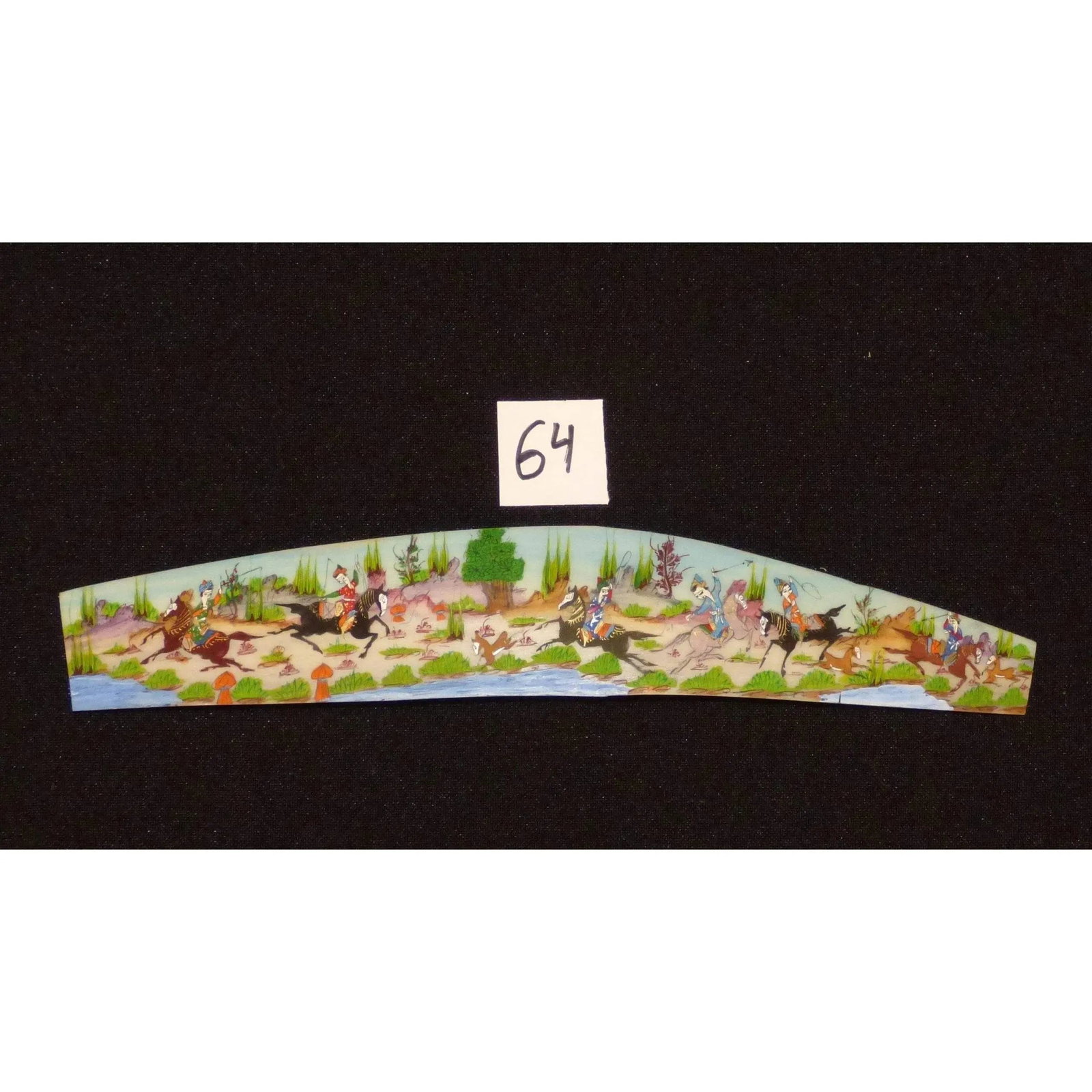 Persian Wall Art Miniature On Bone Painting Fine Art Handmade Ready For Home Decoration 9" X 2": ABCPM0217 Persian wall art miniature on bone painting fine art Handmade Ready for Home Decoration. We only professionally do hand-paint canvas Bone painting, can manage all kinds of style, like portra