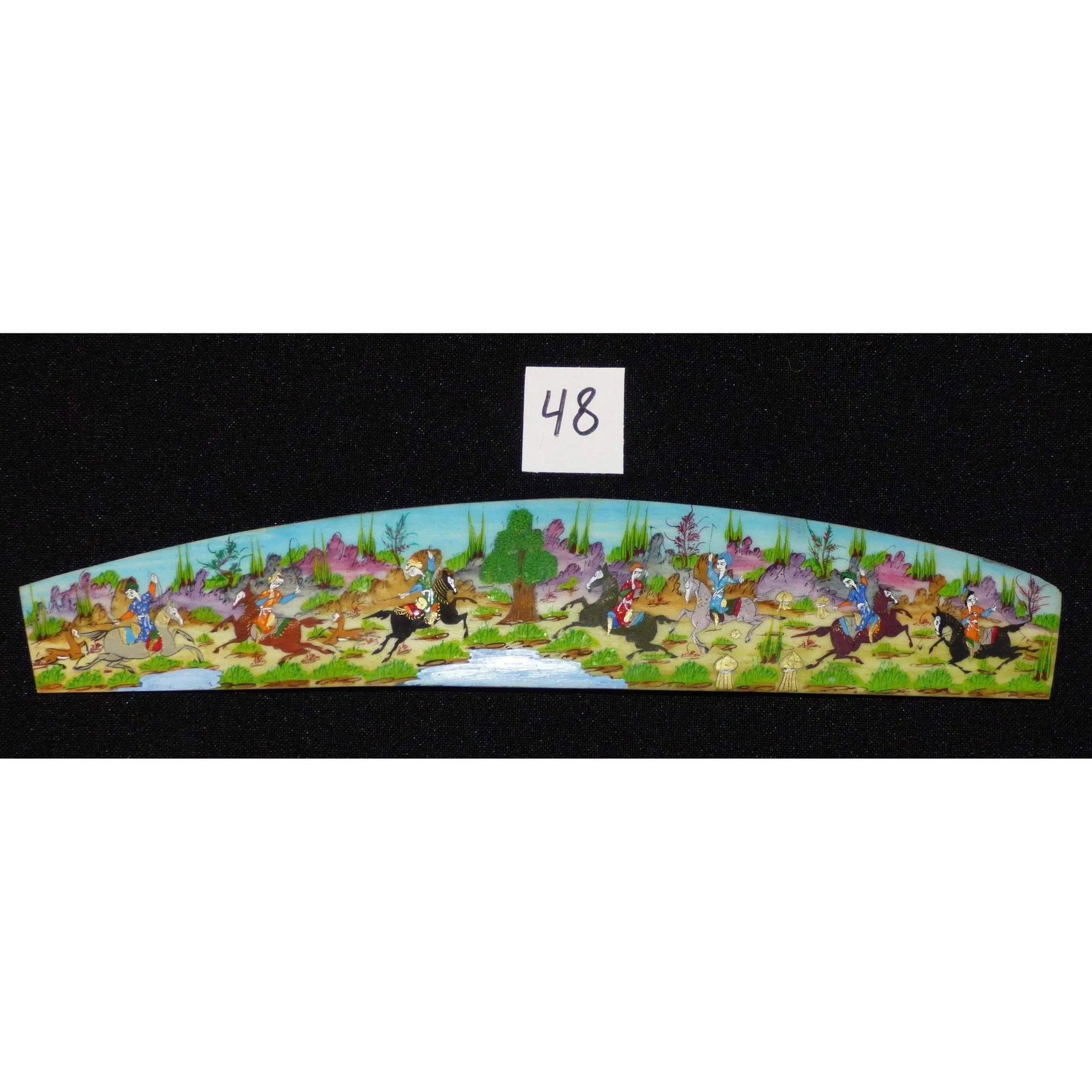 Persian Wall Art Miniature On Bone Painting Fine Art Handmade Ready For Home Decoration 9" X 2": ABCPM0201 Persian wall art miniature on bone painting fine art Handmade Ready for Home Decoration. We only professionally do hand-paint canvas Bone painting, can manage all kinds of style, like portra