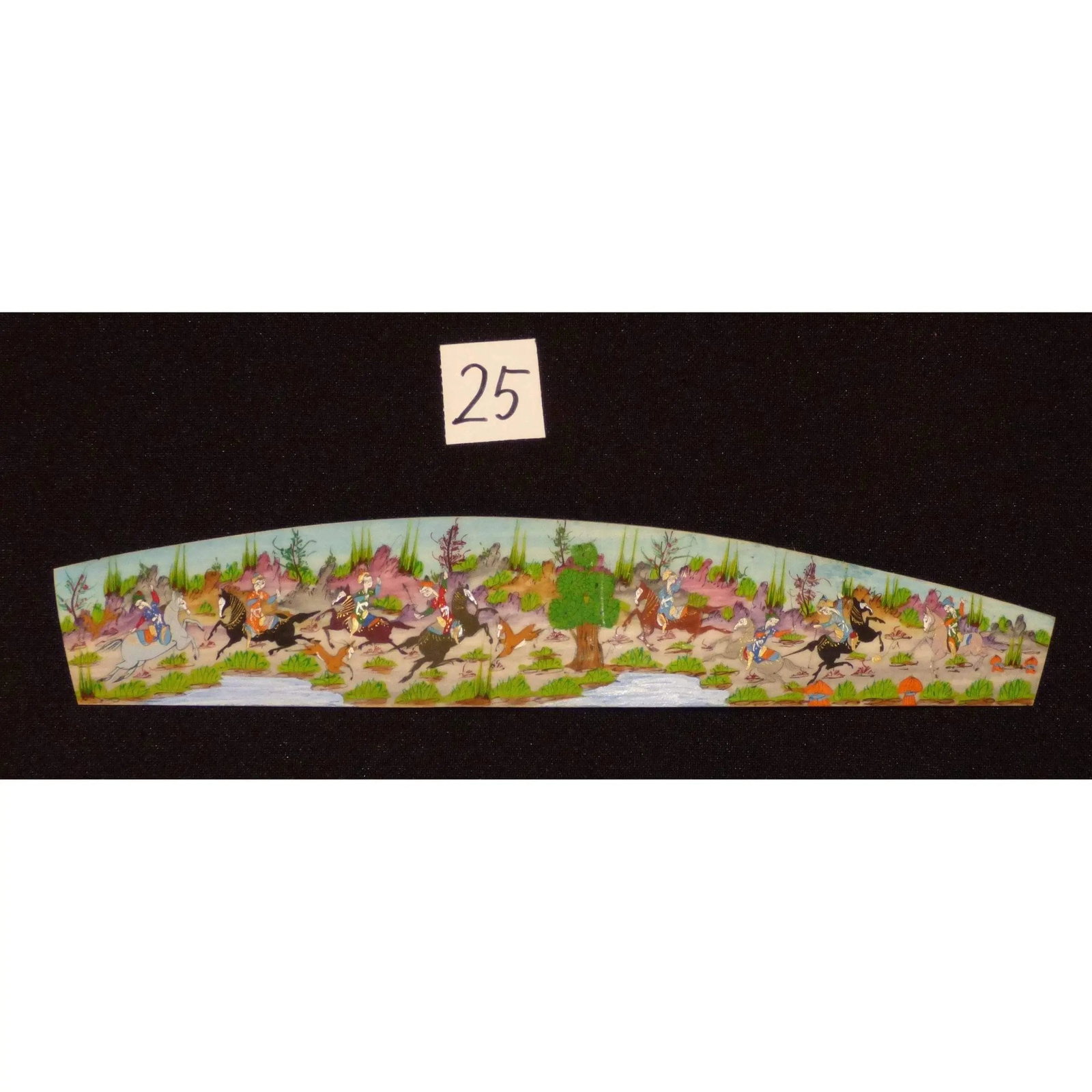 Persian Wall Art Miniature On Bone Painting Fine Art Handmade Ready For Home Decoration 9" X 2": ABCPM0178 Persian wall art miniature on bone painting fine art Handmade Ready for Home Decoration. We only professionally do hand-paint canvas Bone painting, can manage all kinds of style, like portra