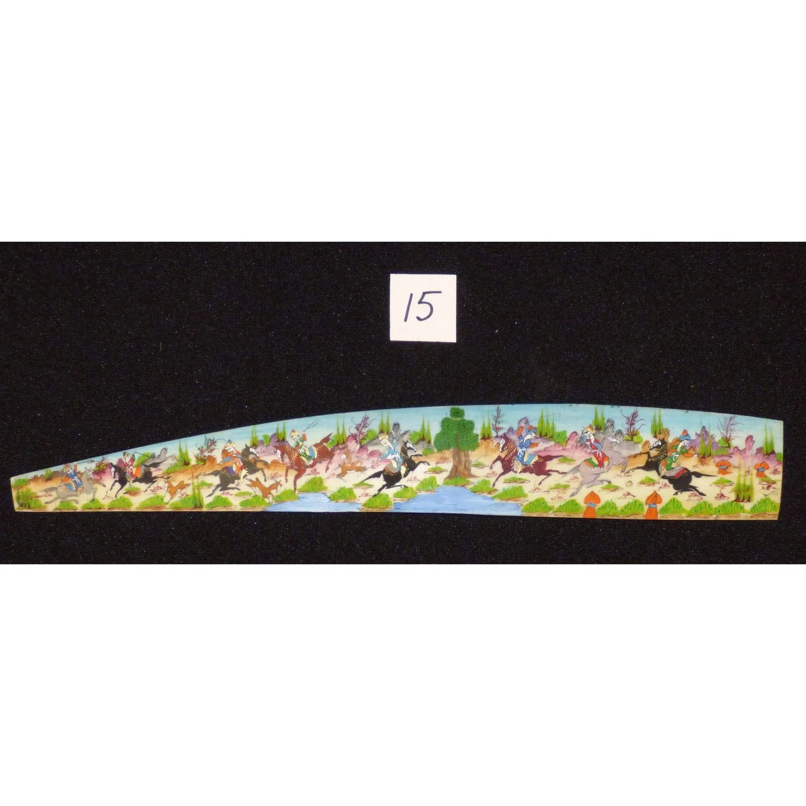Persian Wall Art Miniature On Bone Painting Fine Art Handmade Ready For Home Decoration 9" X 2": ABCPM0168 Persian wall art miniature on bone painting fine art Handmade Ready for Home Decoration. We only professionally do hand-paint canvas Bone painting, can manage all kinds of style, like portra
