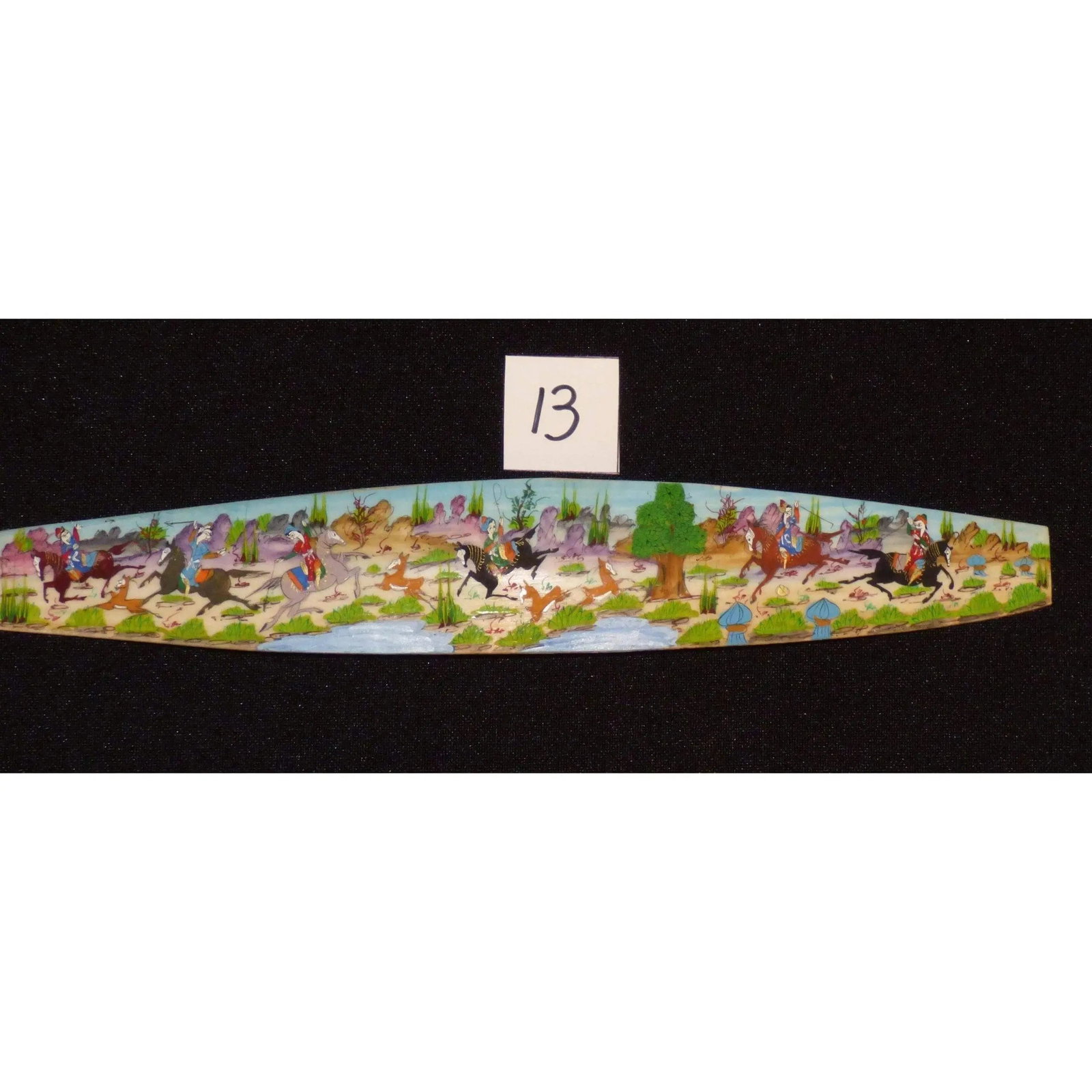 Persian Wall Art Miniature On Bone Painting Fine Art Handmade Ready For Home Decoration 9" X 2": ABCPM0166 Persian wall art miniature on bone painting fine art Handmade Ready for Home Decoration. We only professionally do hand-paint canvas Bone painting, can manage all kinds of style, like portra
