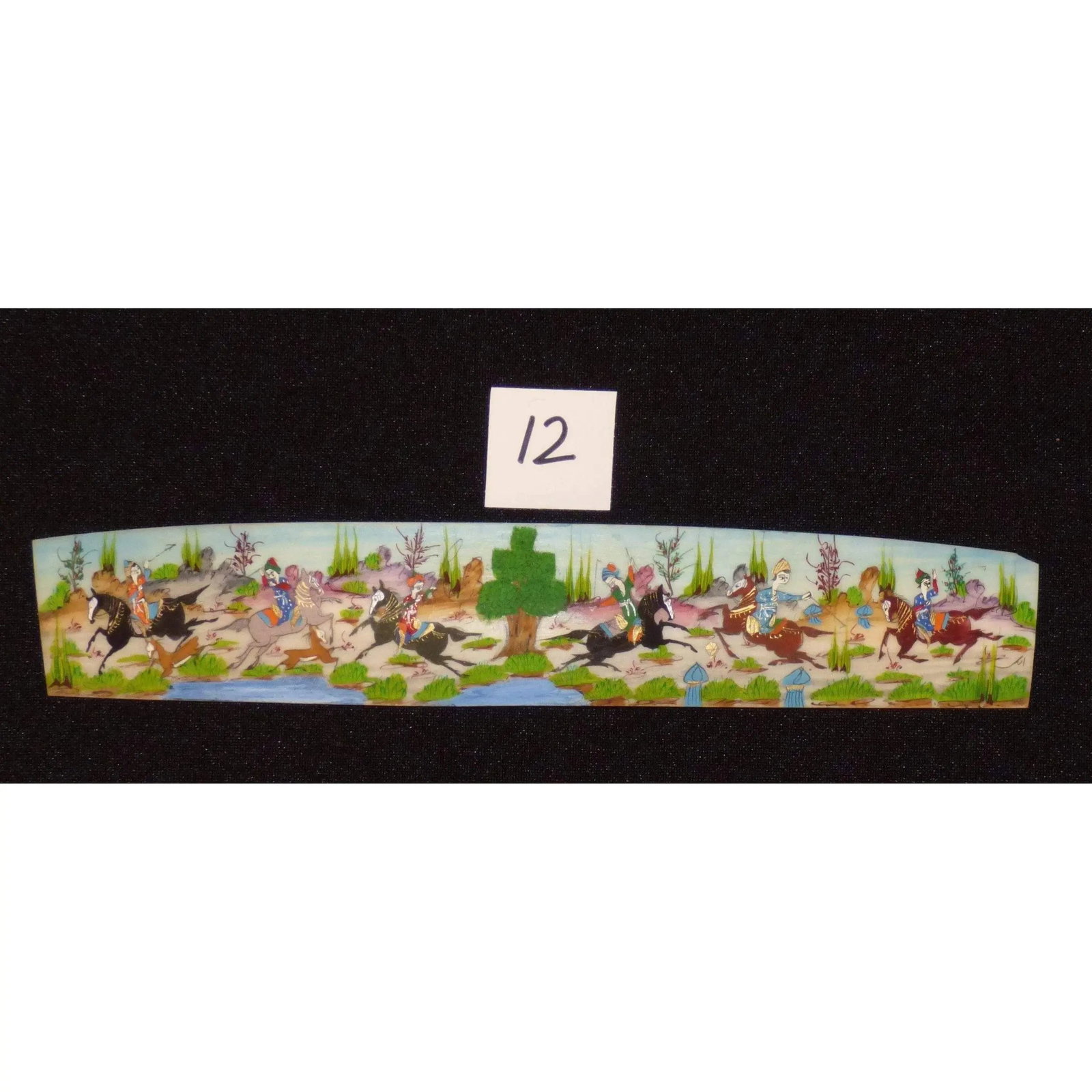 Persian Wall Art Miniature On Bone Painting Fine Art Handmade Ready For Home Decoration 9" X 2": ABCPM0165 Persian wall art miniature on bone painting fine art Handmade Ready for Home Decoration. We only professionally do hand-paint canvas Bone painting, can manage all kinds of style, like portra