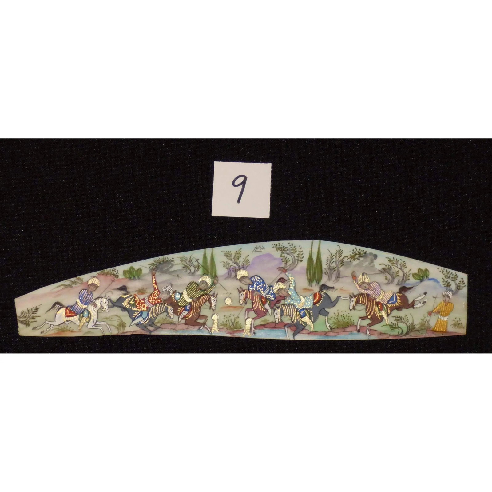 Persian Wall Art Miniature On Bone Painting Fine Art Handmade Ready For Home Decoration 9" X 2" (1 of 1)