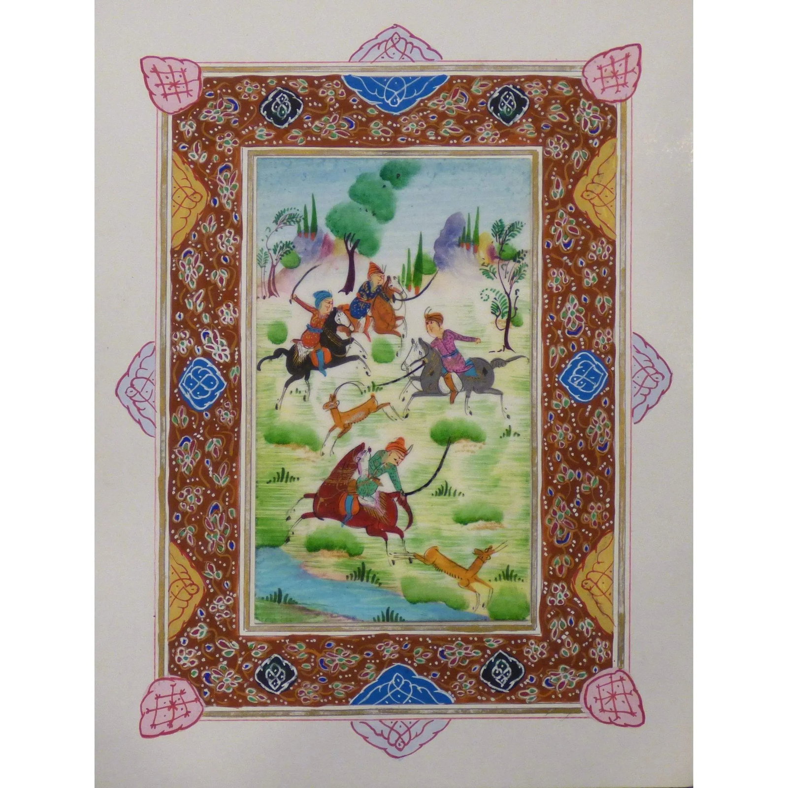 Persian Miniature Handmade With Unique Design And Colorful Authentic Art 7" X 9.5" Abcpm0134: ABCPM0134 Persian Miniature Handmade with Unique Design and Colorful ART. ABC Rugs Kilims is a professional home decors manufacturer. The high-quality Authentic Persian Miniature Handmade multicolored