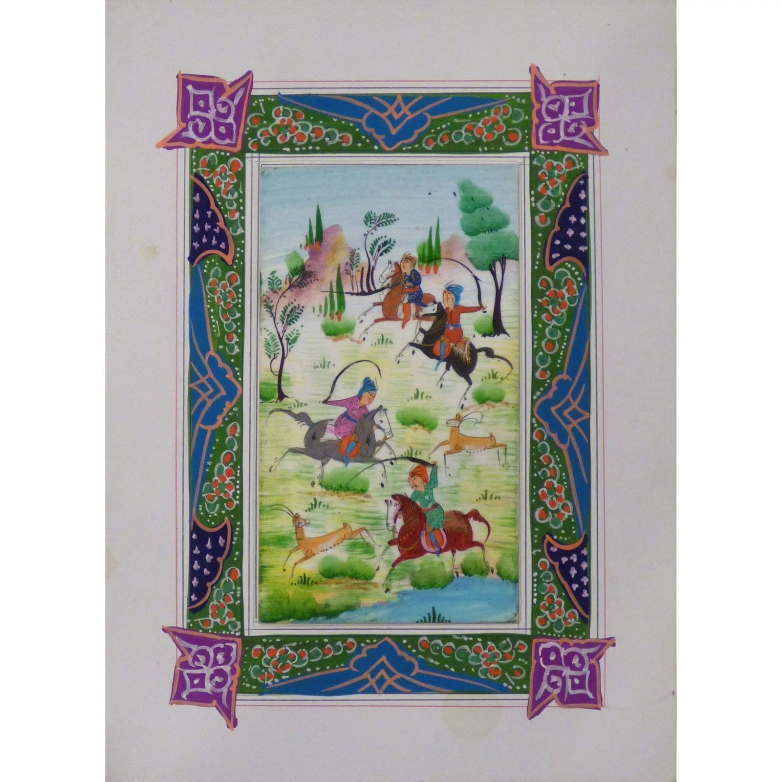 Persian Miniature Handmade With Unique Design And Colorful Authentic Art 7" X 9.5" Abcpm0112: ABCPM0112 Persian Miniature Hand Made Persian Miniature Handmade with Unique Design and Colorful ART. ABC Rugs Kilims is a professional home decors manufacturer. The high-quality Authentic Persian Min