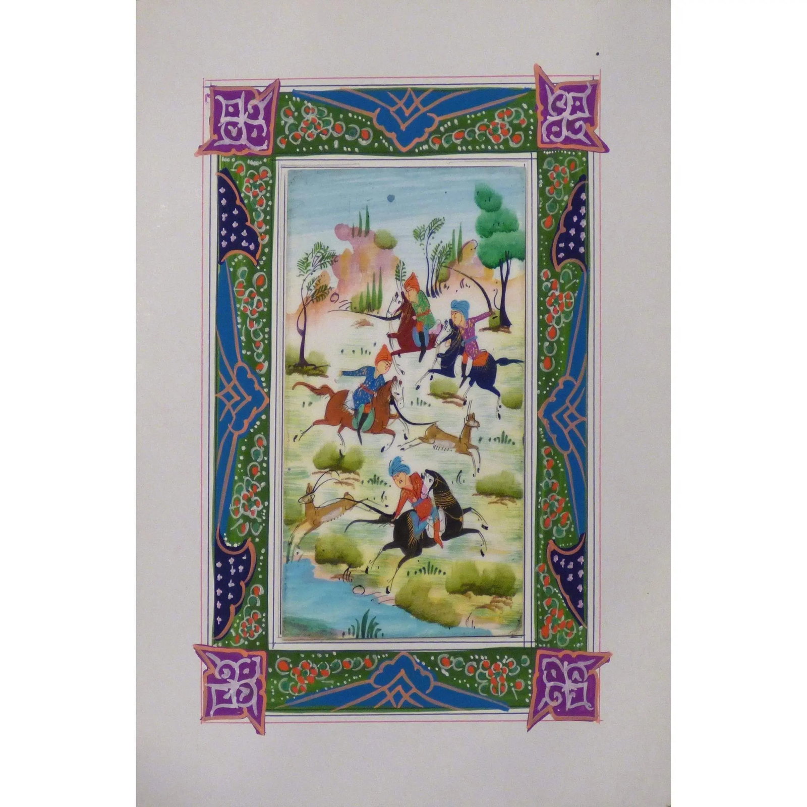 Persian Miniature Handmade With Unique Design And Colorful Authentic Art 7" X 9.5" Abcpm0109: ABCPM0109 Persian Miniature Hand Made Persian Miniature Handmade with Unique Design and Colorful ART. ABC Rugs Kilims is a professional home decors manufacturer. The high-quality Authentic Persian Min