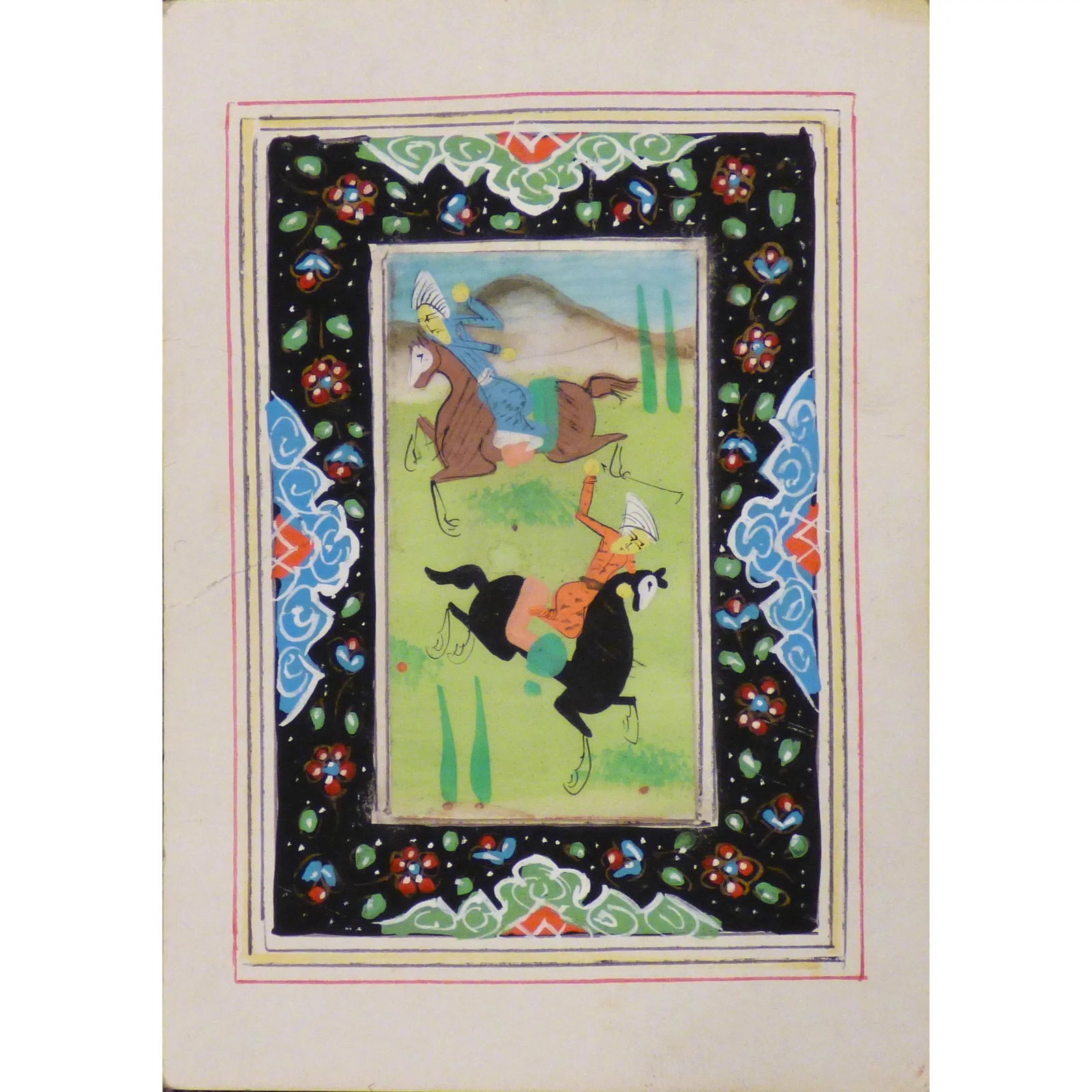 Persian Miniature Handmade With Unique Design And Colorful Authentic Art 3.5" X 5" Abcpm0101: ABCPM0101 Persian Miniature Handmade with Unique Design and Colorful ART. ABC Rugs Kilims is a professional home decors manufacturer. The high-quality Authentic Persian Miniature Handmade multicolored