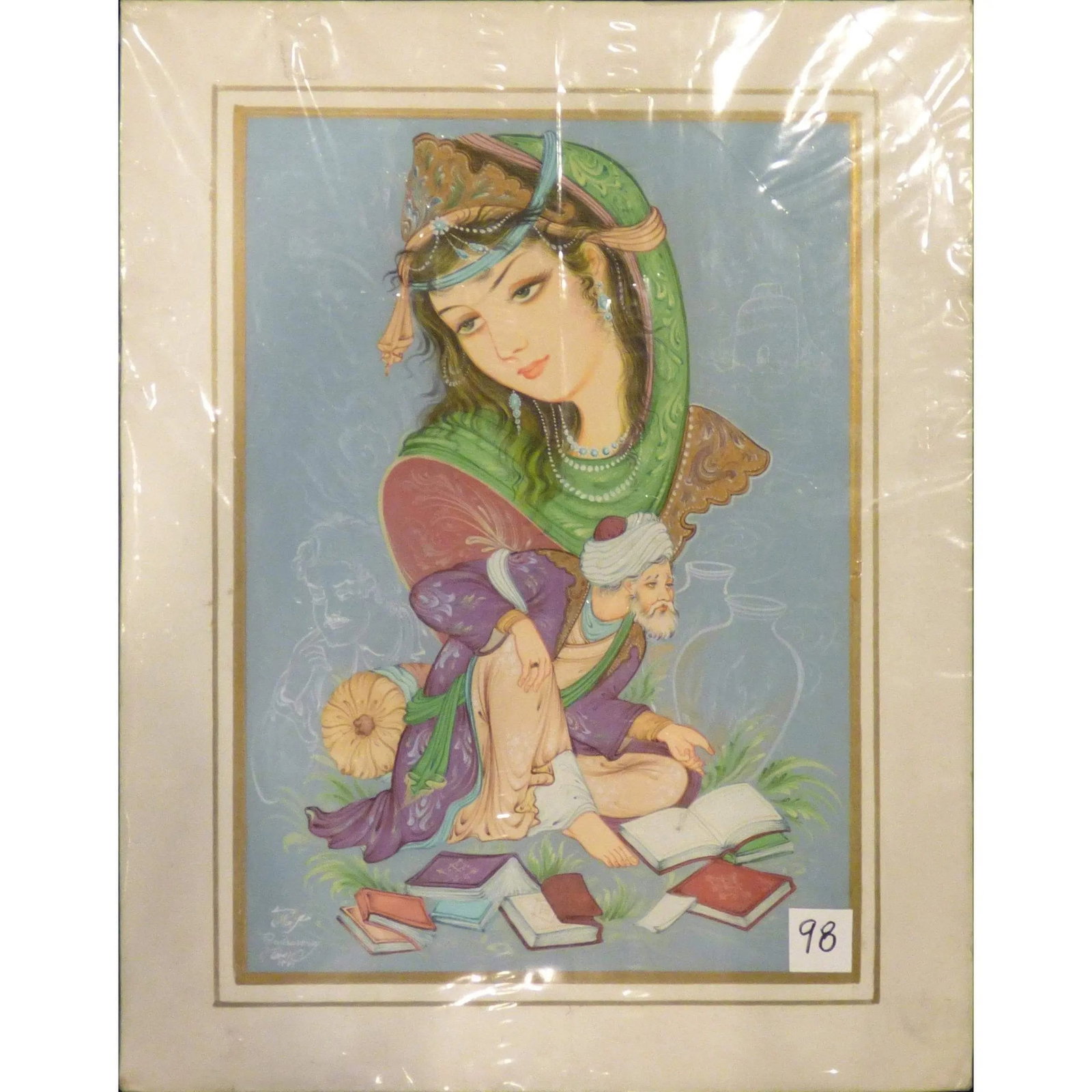 Persian Miniature Fine Art Handmade Painting Ready To Hang For Home Wall Art Decoration 14" X 18": ABCPM0251 Persian Miniature Fine Art Handmade Painting Ready to Hang for Home Wall Art Decoration. We only professionally do hand-paint canvas Miniature Fine Art Handmade Painting, can manage all kind