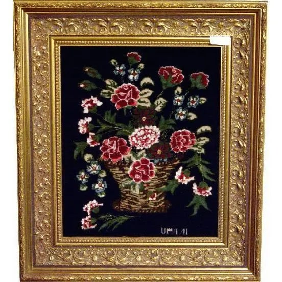 Framed Persian Rug Hand-Knotted Patterned Made With Wool And Cotton 50" X 70"' Abcp-90 (1 of 1)