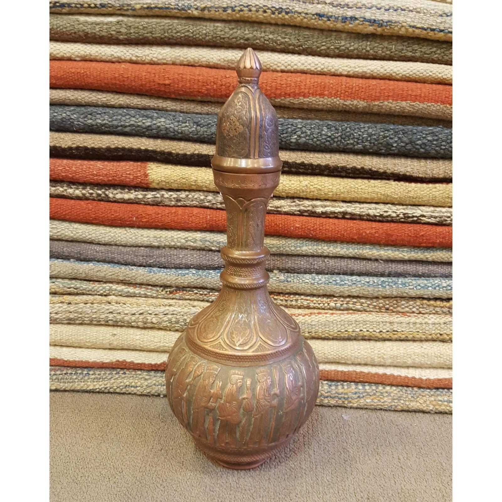 Authentic Art Antique Persian Engraved Brass Vase Ghalamzani 16" X 7" Abcca0112: ABCCA0112 Authentic Art Antique Persian Engraved Brass Vase Ghalamzani. ABC Rugs Kilims is a professional home decors manufacturer. The high-quality Authentic art multicolored and longevity and also b
