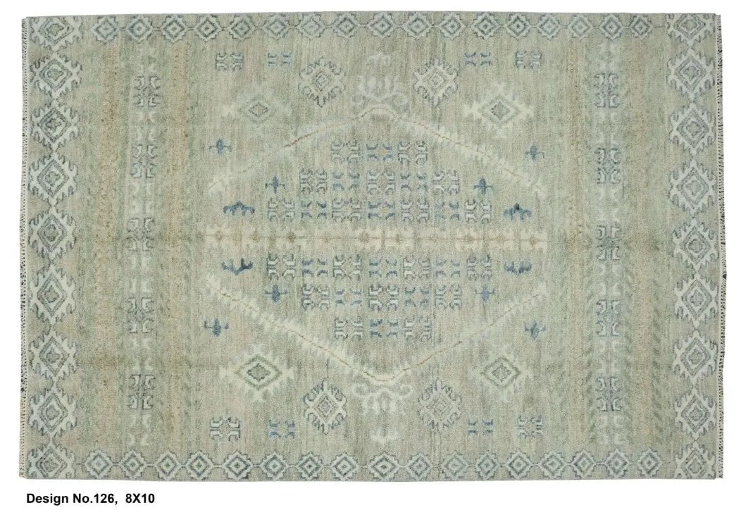 Hand knotted Indian Modern Rug 8'0" x 10'0": Hand knotted and meticulously crafted by Indian artisans, this stunning Indian Hand Knotted Area Rug will invite quality and beauty into your home, office or outdoor space. ABC Rugs Kilims takes pride