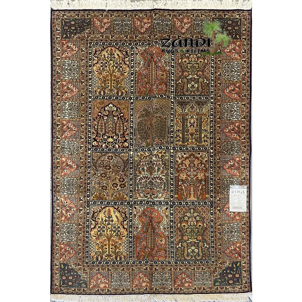 One Of The Kind Kashmiri Hand-Knotted Silk Rug 6'3'' x 4'0'' (1 of 1)