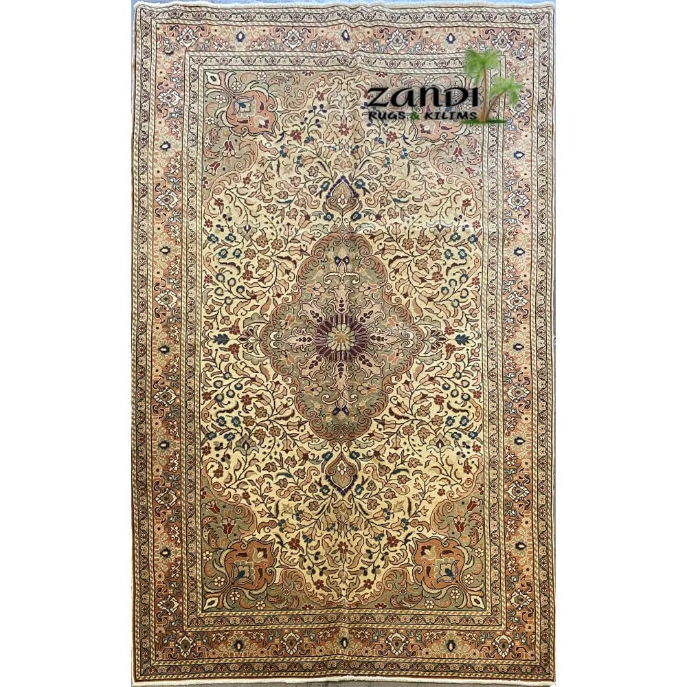 One Of The Kind Turkish Hand-Knotted Rug 4'8" x 7'4": ABC Rugs Kilims Collection Hand Knotted Turkish Design Rug Size 4'8''X7'4'' (Rr11579) (Cream, Brown) Turkish rugs are among the rugs with the most diversity, both with respect to the type of weave, qu
