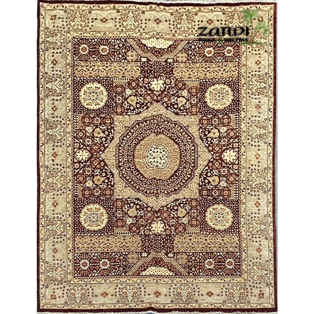Hand Knotted One Of The Kind Peshawar And Khotan Rug 12'1" x 9'0" Pes_Kho_25: ABC Rugs Kilims Collection Hand Knotted Pakistani Peshawar Traditional Design Rug Size 12'1''X9'0'' (Rr10140) (Z_Abcr01820) (Red, Camel) Hand knotted and meticulously crafted by Pakistan artisans, thi
