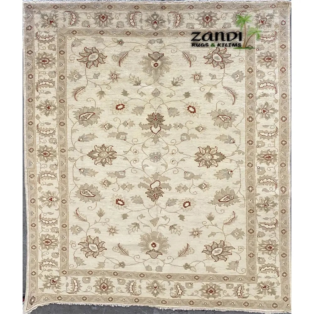 Hand Knotted One Of The Kind Peshawar And Khotan Rug 8'8" x 6'0" Pes_Kho_37: ABC Rugs Kilims Collection Hand Knotted Pakistani Peshawar Traditional Design Rug Size 8'8''X6'0'' (Rr10312) (Z_Abcr01789) (Camel, Cream) Hand knotted and meticulously crafted by Pakistan artisans, th