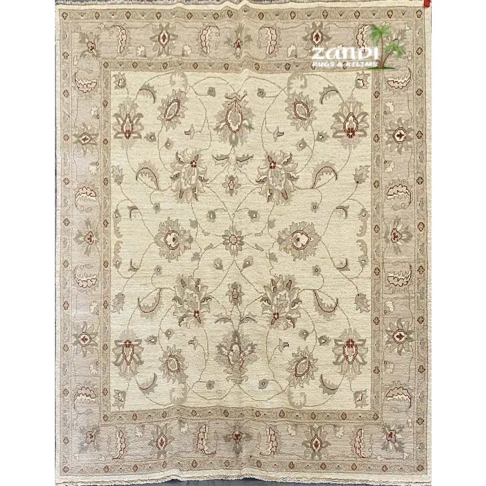 Hand Knotted One Of The Kind Peshawar And Khotan Rug 6'3" x 6'5" Pes_Kho_46: ABC Rugs Kilims Collection Hand Knotted Pakistani Ghazni Design Rug Size 6'3''X6'5'' (Rr10334) (Z_Abcr01802) (Camel, Cream) Hand knotted and meticulously crafted by Pakistan artisans, this stunning Pa