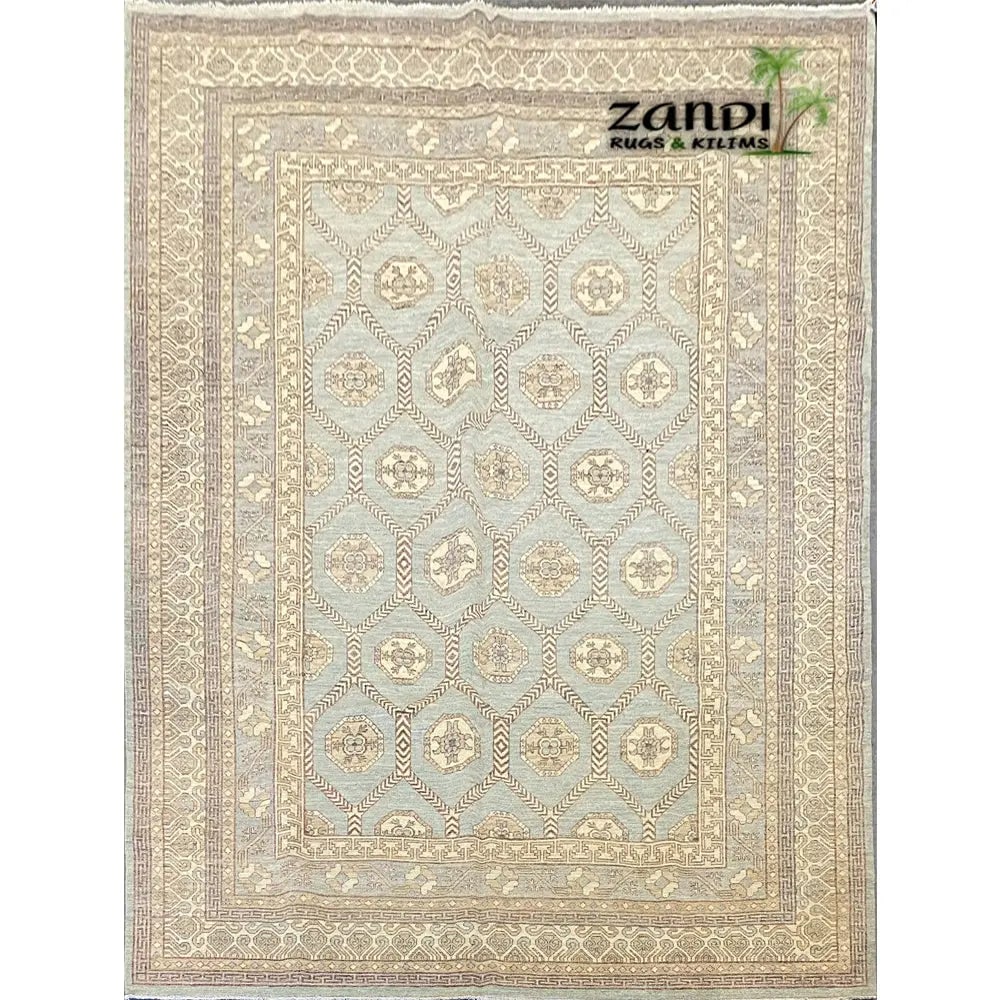 Hand Knotted One Of The Kind Peshawar And Khotan Rug 9'1" x 12'2" Pes_Kho_72: ABC Rugs Kilims Collection Hand Knotted Pakistani Khotan Design Rug Size 9'1''X12'2'' (Rr10135) (Z_8609) (Gray, Brown) Hand knotted and meticulously crafted by Afghan artisans, this stunning Afghani R