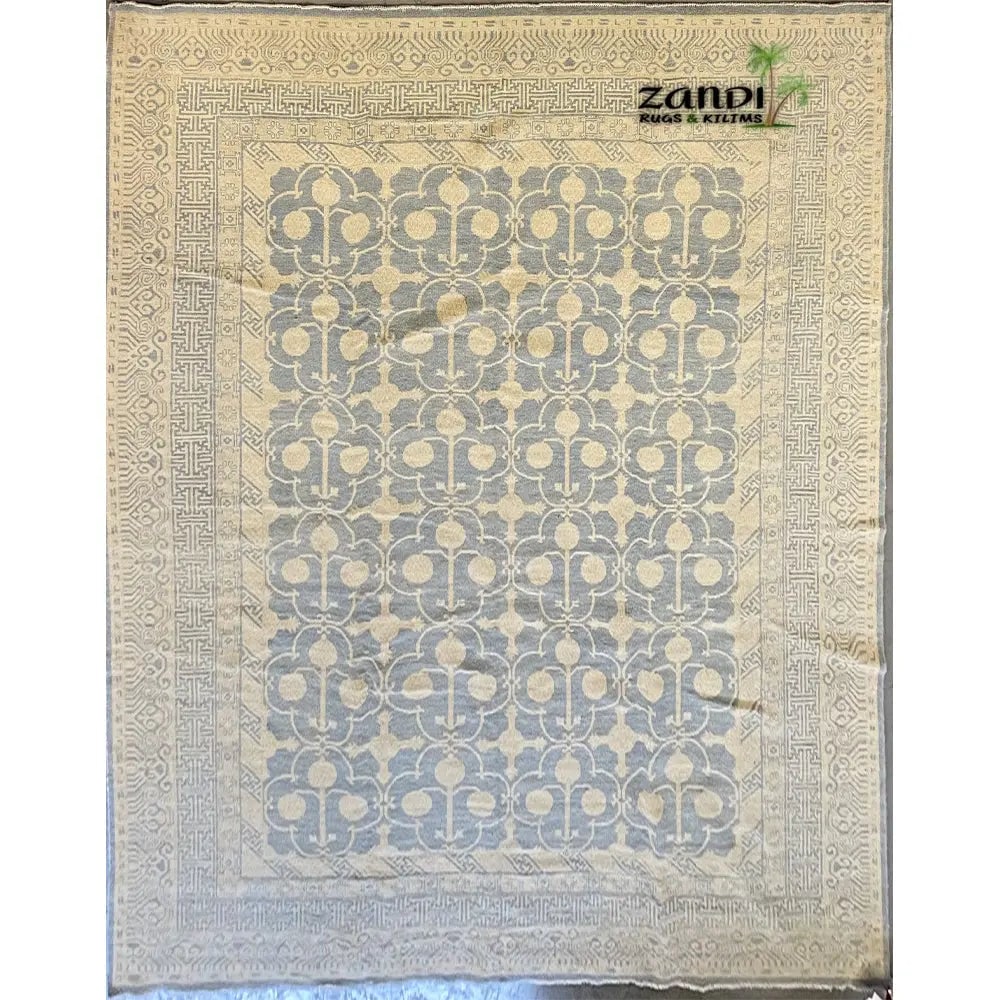 Hand Knotted One Of The Kind Peshawar And Khotan Rug 10'2" x 13'8" Pes_Kho_93: ABC Rugs Kilims Collection Hand Knotted Pakistani Traditional Design Rug Size 10'2X13'8 (Rr10189) (Z_Abcr04502) (Cream, Gray) Hand knotted and meticulously crafted by Pakistan artisans, this stunning 