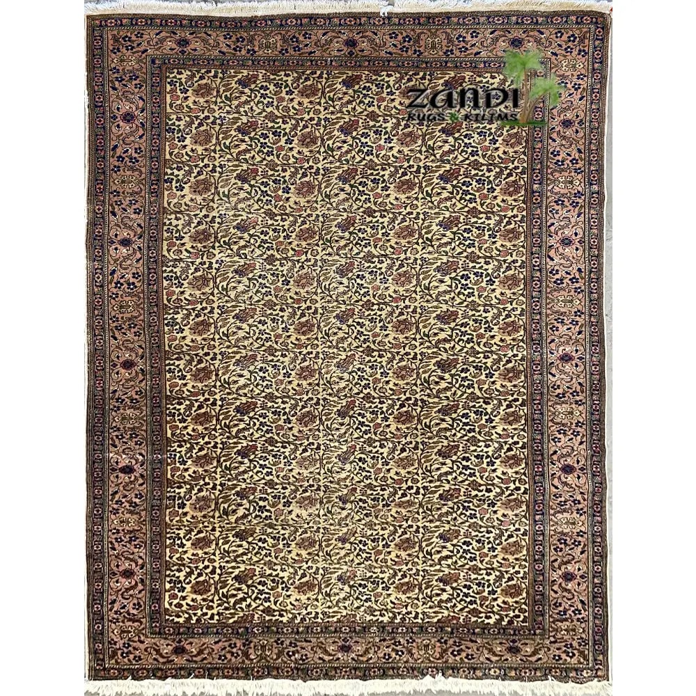 Hand Knotted One Of The Kind Peshawar And Khotan Rug 7'9" x 10'7" Pes_Kho_102: ABC Rugs Kilims Collection Hand Knotted Afghani Khotan Design Rug Size 7'9X10'7 (Rr10357) (Cream, Brown) Hand knotted and meticulously crafted by Afghan artisans, this stunning Afghani Rug Hand Knotte