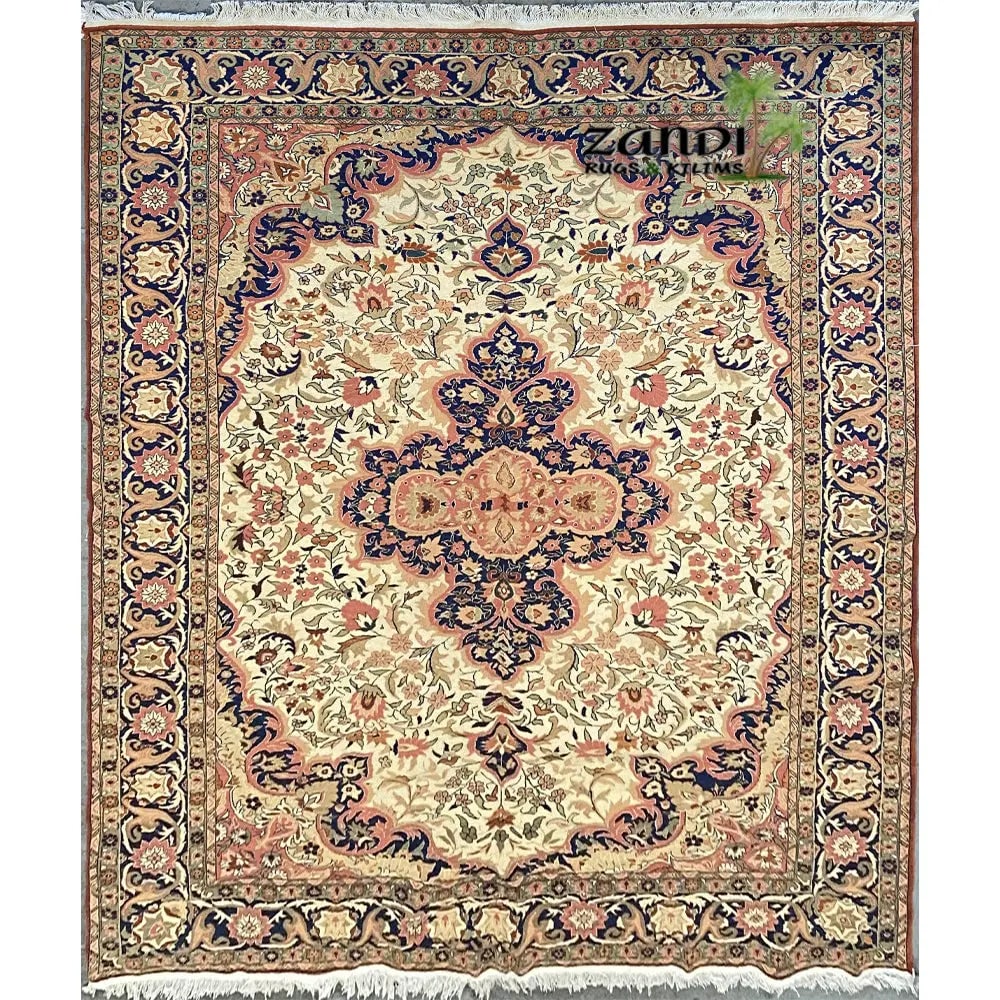 One Of The Kind Turkish Hand-Knotted Rug 10'5" x 6'8": ABC Rugs Kilims Collection Hand Knotted Turkish Rug Size 10'5X6'8 (Abcz_Tk006) (Rr10368) (Cream, Rose, Blue) Turkish rugs are among the rugs with the most diversity, both with respect to the type of w