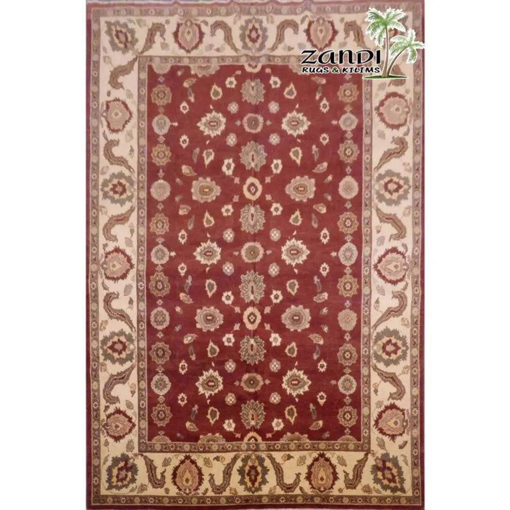 Hand Knotted One Of The Kind Peshawar And Khotan Rug 12'9" x 9'1" Pes_Kho_108: ABC Rugs Kilims Collection Hand Knotted Oushak Wool Afghan Rug Size 12'9X9'1 (Gr15106) (Abcr15106) (Red, Camel) Hand knotted and meticulously crafted by Afghan artisans, this stunning Afghani Rug Hand