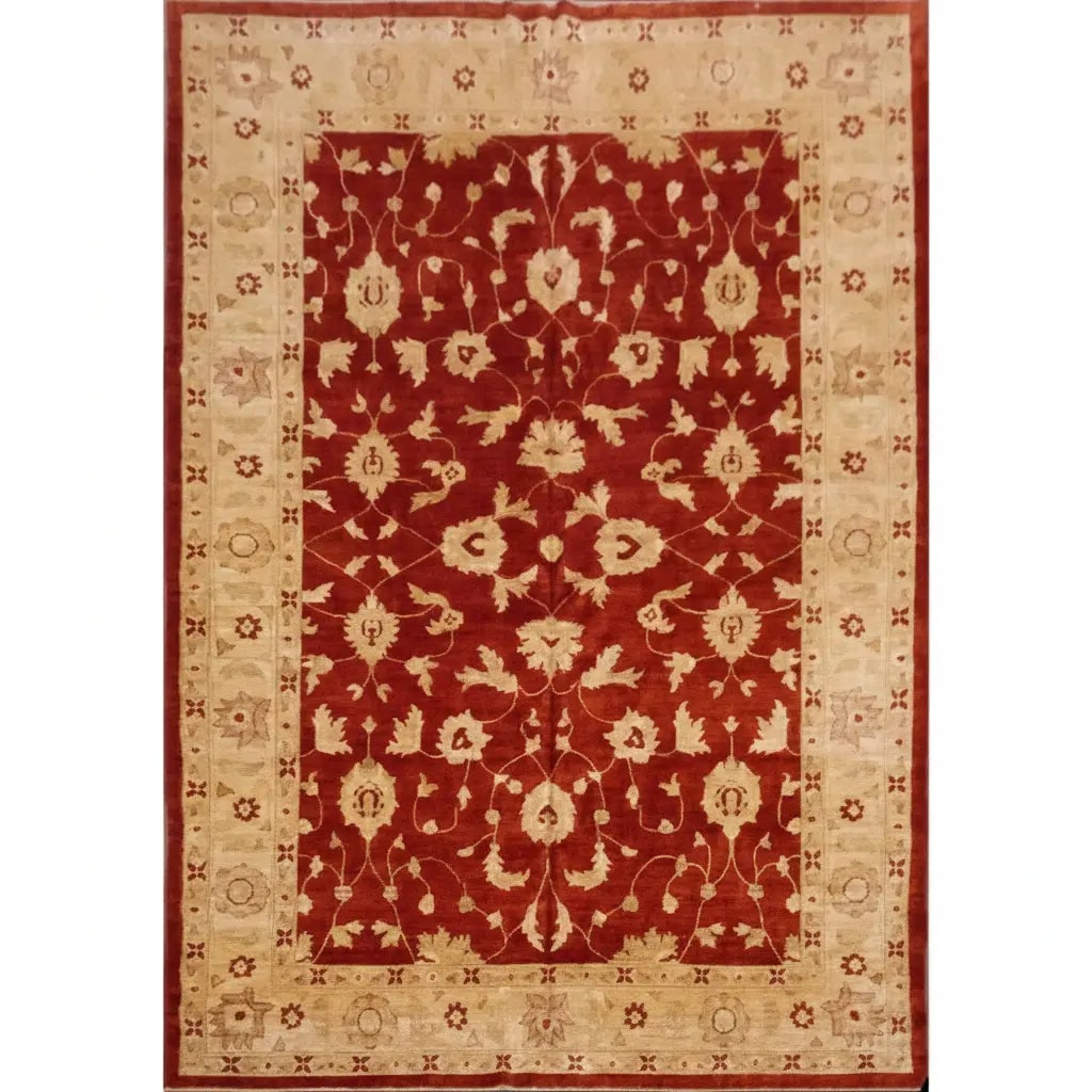 Hand Knotted One Of The Kind Peshawar And Khotan Rug 13 x 10 Pes_Kho_112: ABC Rugs Kilims Collection Hand Knotted Peshawar Wool Afghan Rug Size 13X10 (Gr15187) (Abcr15187) (Red, Camel) Hand knotted and meticulously crafted by Afghan artisans, this stunning Afghan Hand Knott