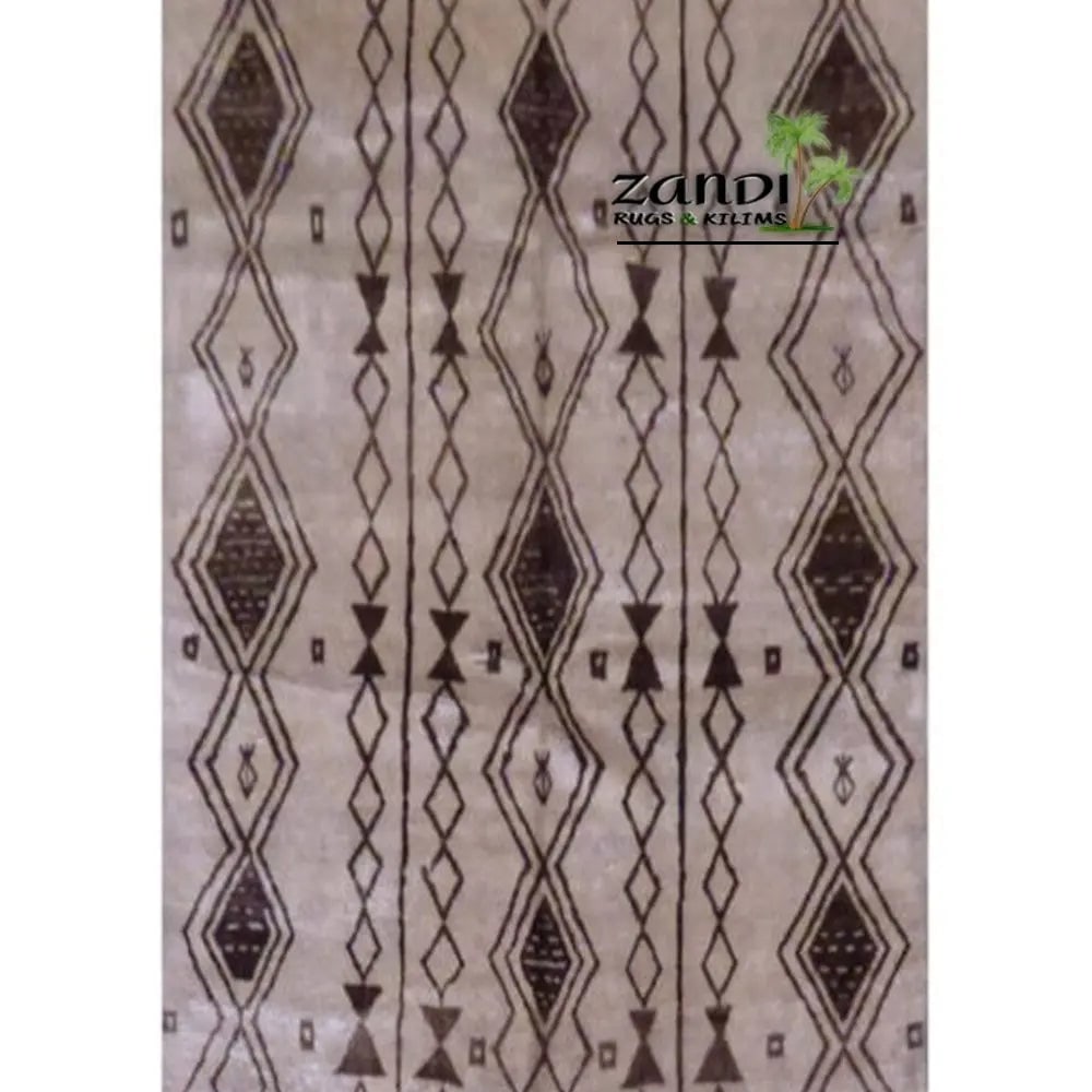 One Of The Kind Indian Modern Design Rug 9'8"X9'6": ABC Rugs Kilims Collection Hand Knotted Modern Wool Indian Rug Size 9'8X9'6 (Gr15987) (Cream, Brown) Hand knotted and meticulously crafted by Indian artisans, this stunning Indian Hand Knotted Area Ru