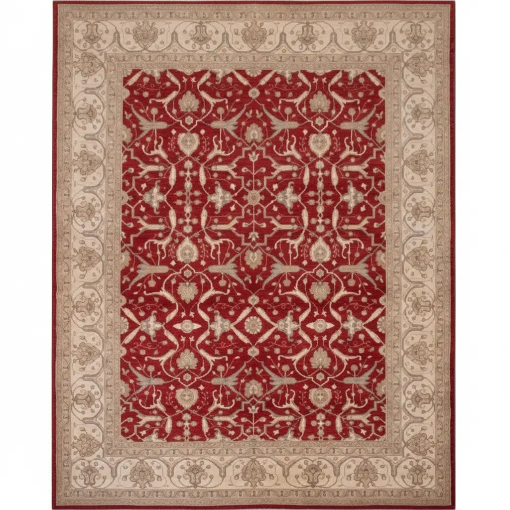 Hand Knotted One Of The Kind Peshawar And Khotan Rug 13'04" x 10'0" Pes_Kho_119: ABC Rugs Kilims Collection Hand Knotted Traditional Wool/ Cotton Afghan Rug Size 13'04X10'0 (Gr15981) (Abcr01817) (Red, Camel) Hand knotted and meticulously crafted by Afghan artisans, this stunning A
