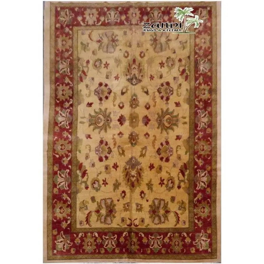 Hand Knotted One Of The Kind Peshawar And Khotan Rug 12'8 x 8'5 Pes_Kho_134: ABC Rugs Kilims Collection Pakistani Hand Knotted Wool/Cotton Rugs 12'8X8'5 (Gr15175) (Red, Camel) Hand knotted and meticulously crafted by Pakistan artisans, this stunning Pakistan Hand Knotted Area 