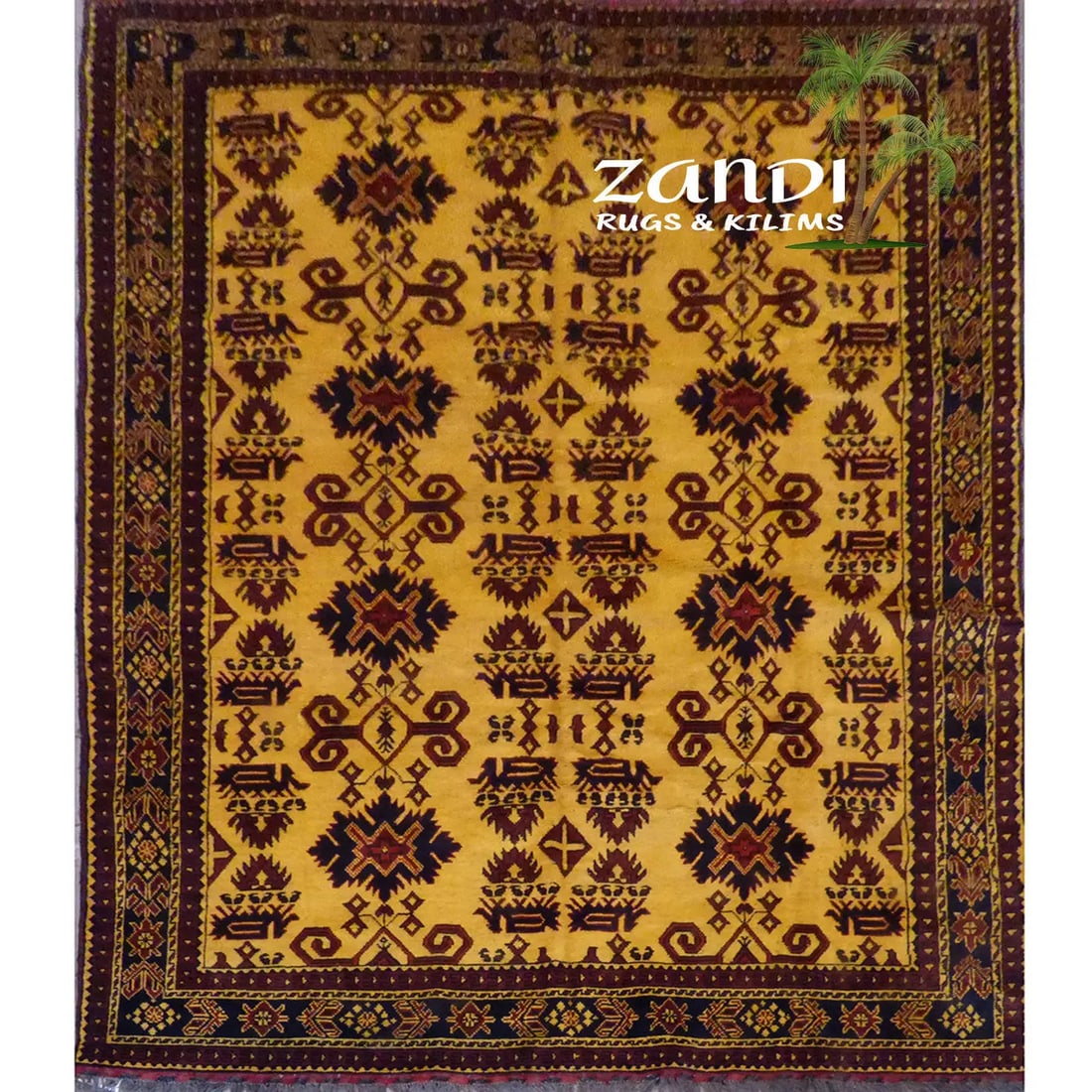 One Of The Kind Afghani Hand-Knotted Rug 6' x 9' Afg02: ABC Rugs Kilims Collection Afghan Turkmen Tribal Woolen Rug Size 6'X9' Gr16155 (Abc1313075) (Cream, Red, Brown) Hand knotted and meticulously crafted by Afghan artisans, this stunning Afghani Rug Hand
