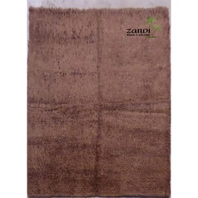 One Of The Kind Indian Hand Knotted Shaggy Rug 8' x 8'