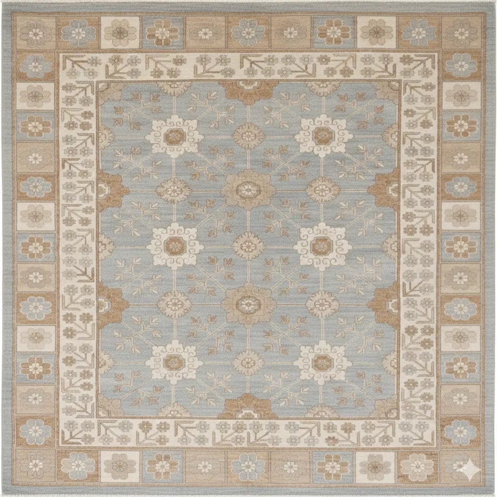 Hand Knotted One Of The Kind Peshawar And Khotan Rug 10' x 7'9" Pes_Kho_172: ABC Rugs Kilims Collection Pakistani Khotan Design Hand Knotted Wool/Cotton | Size 10'X 7'9 Gr16536 (Abcr16536) (Brown, Gray) Hand knotted and meticulously crafted by Afghan artisans, this stunning Af