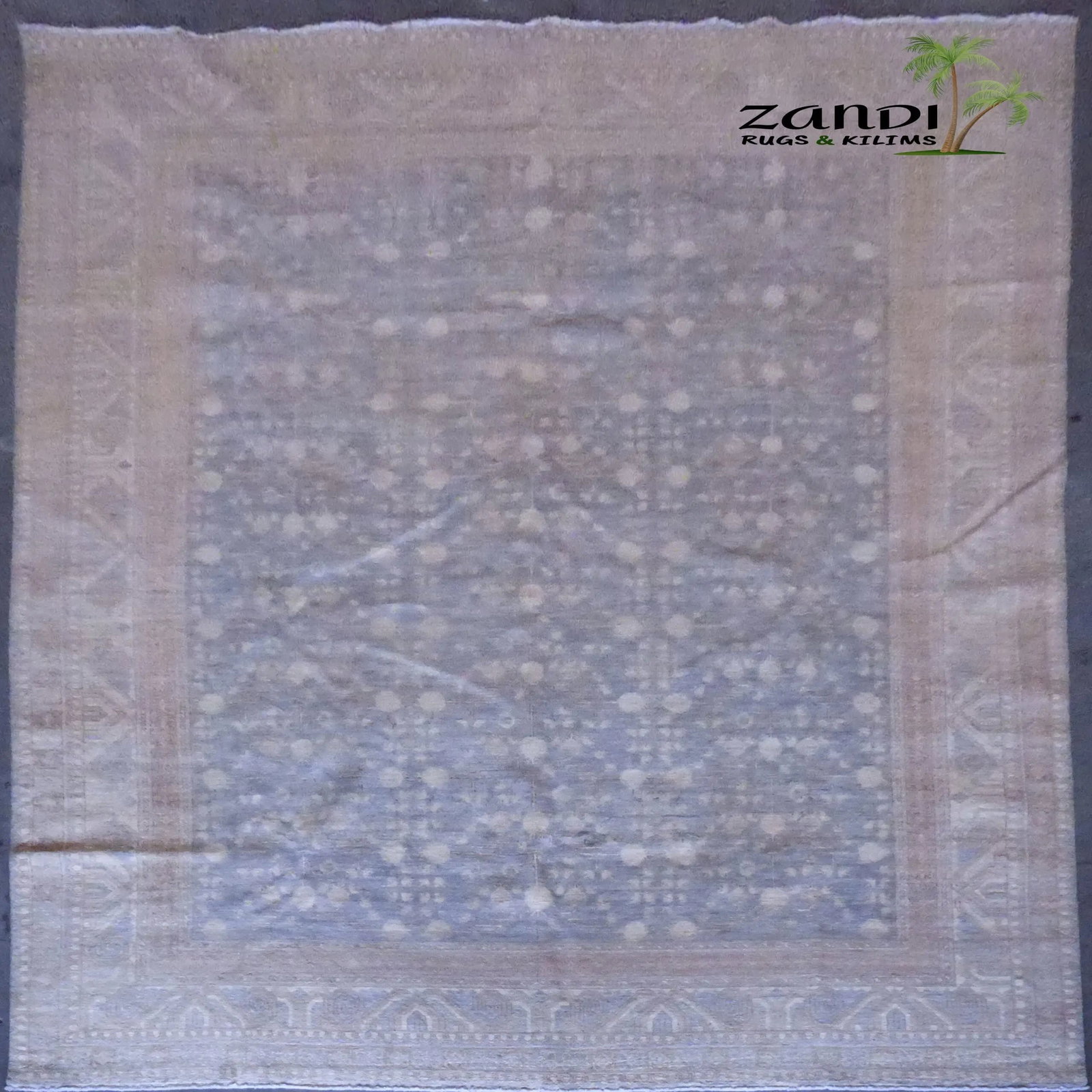 Hand Knotted One Of The Kind Peshawar And Khotan Rug 11'9" x 8'9" Pes_Kho_176: ABC Rugs Kilims Collection Pakistani Khotan Design Hand Knotted Wool/Cotton | Size 11'9X 8'9 Gr16548 (Abcr16548) (Brown, Gray) Hand knotted and meticulously crafted by Afghan artisans, this stunning A