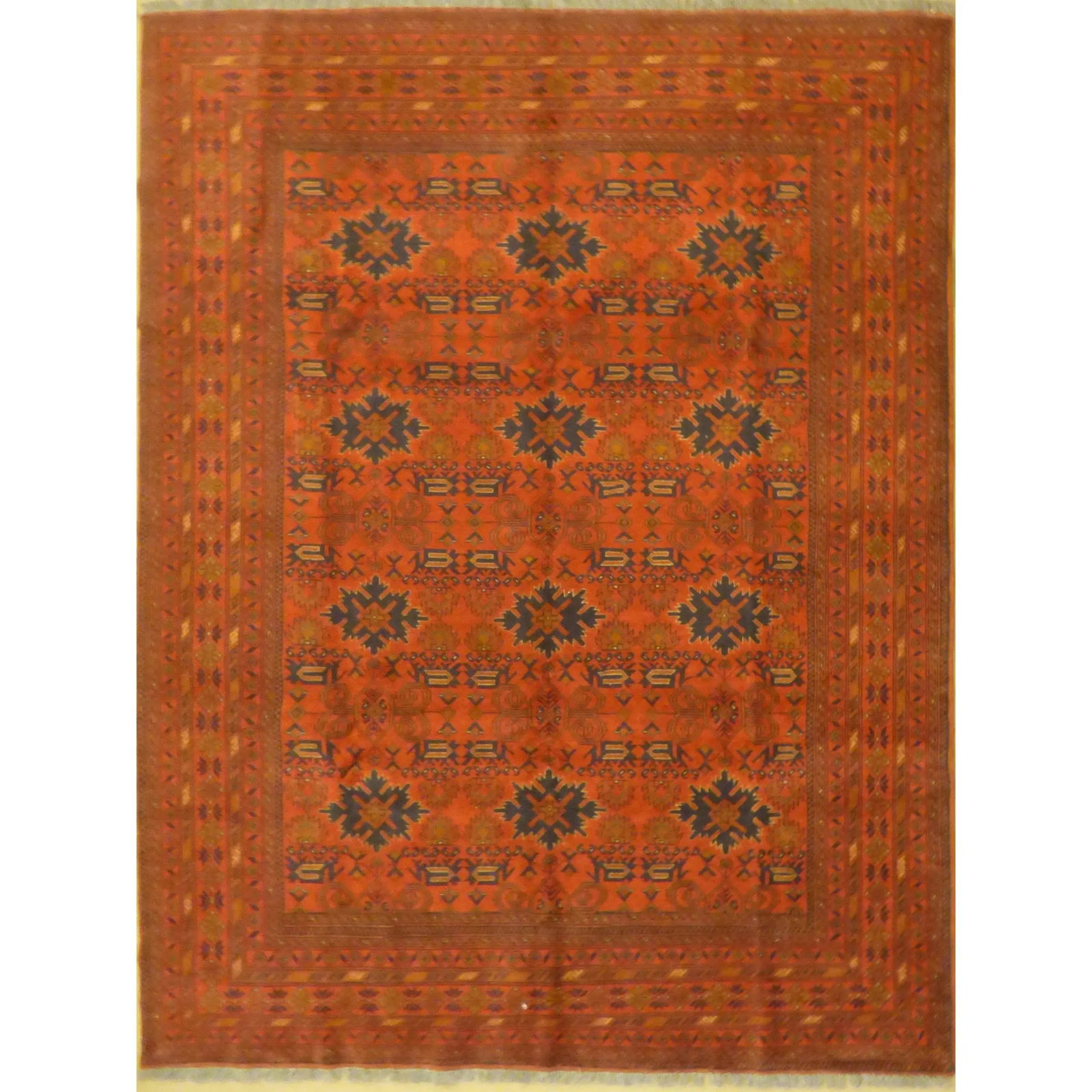 One Of The Kind Afghani Hand-Knotted Rug 9'0" x 6'7" Afg04: ABC Rugs Kilims Collection Unique Super Soft Hand-Knotted Afghani Modern Area Rug Made With Natural New Zealand Wools, Amp And Cotton 9'0 X 6'7 (Abcr04538) (Red, Brown) Hand knotted and meticulously c