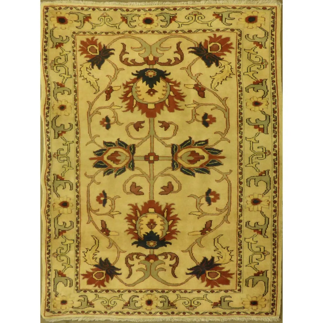 Hand Knotted One Of The Kind Peshawar And Khotan Rug 6'9" x 9'10 Pes_Kho_185: ABC Rugs Kilims Collection Unique Super Soft Hand-Knotted Afghani Modern Area Rug Made With Natural New Zealand Wools, Amp And Cotton 6'9 X 9'10 (Abcr04540) (Cream, Red) Hand knotted and meticulously 