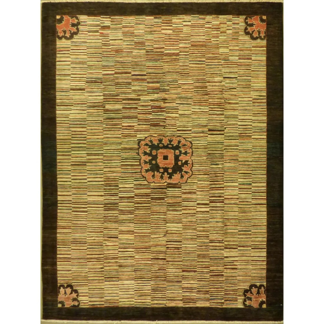 Hand Knotted One Of The Kind Peshawar And Khotan Rug 6'7" x 9'2" Pes_Kho_186: ABC Rugs Kilims Collection Unique Super Soft Hand-Knotted Afghani Modern Area Rug Made With Natural New Zealand Wools, Amp And Cotton 6'7 X 9'2 (Abcr04541) (Cream, Brown) Hand knotted and meticulously