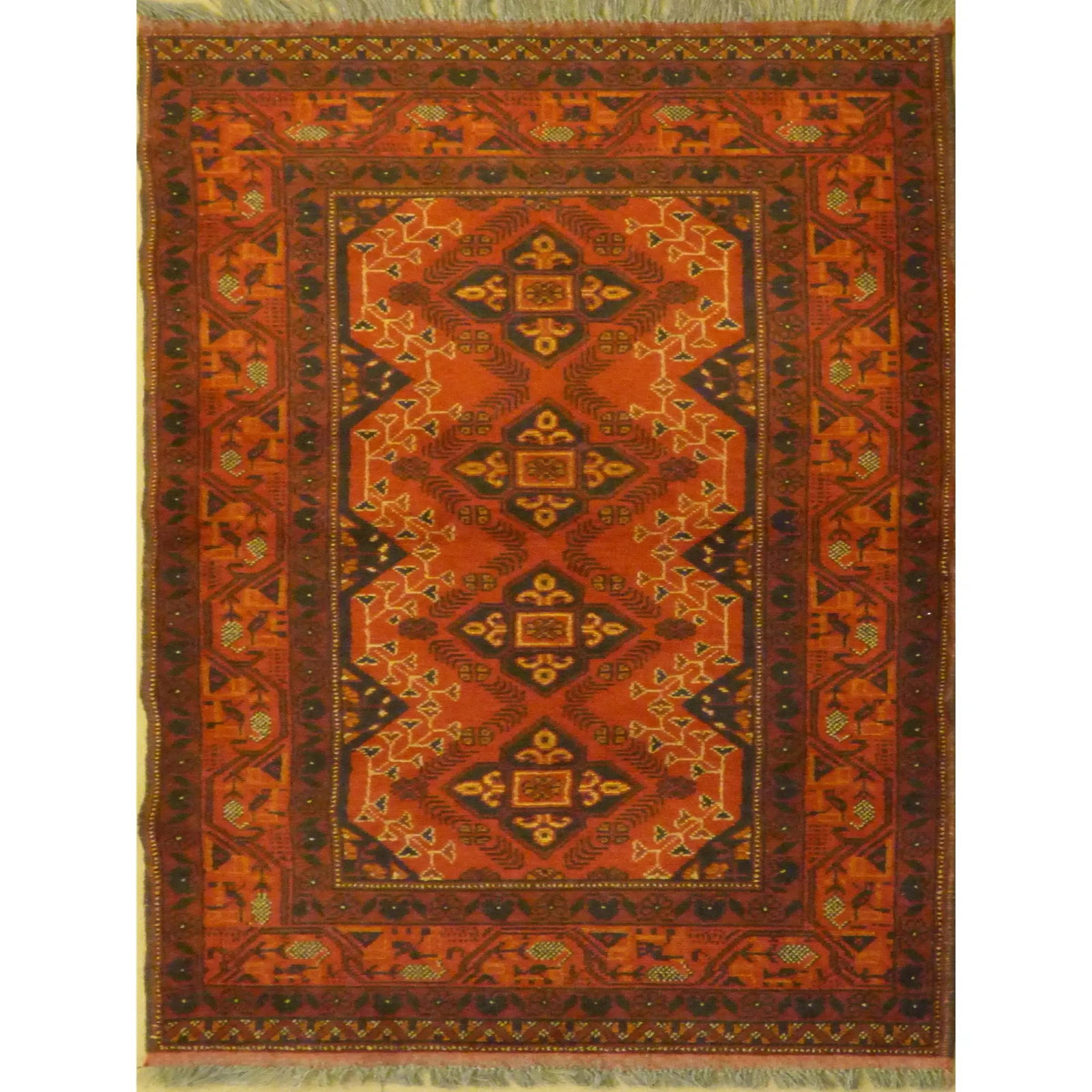 One Of The Kind Afghani Hand-Knotted Rug 5'10" x 3'10" Afg07 (1 of 1)