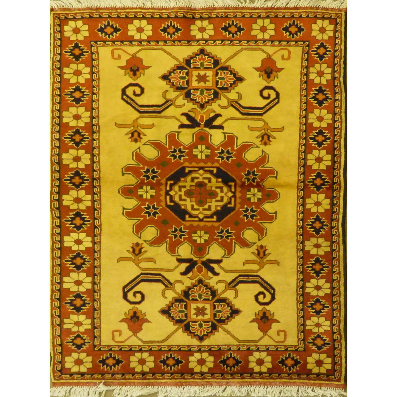 Hand Knotted One Of The Kind Peshawar And Khotan Rug 3'6" x 5'10" Pes_Kho_191: ABC Rugs Kilims Collection Unique Super Soft And Multi Red Color Hand-Knotted Afghani Modern Area Rug Made With Natural New Zealand Wools, Amp And Cotton 3'6 X 5'10 (Abcr04513) (Cream, Red, Brown) Han