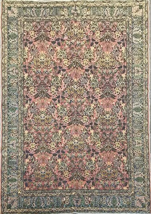 One Of The Kind Turkish Hand-Knotted Rug 9'4" x 6'5": ABC Rugs Kilims Collection Turkish Hand-Knotted Traditional Natural Wool Rug 9'4 X 6'5 Abctk011 (Rr10370) (Rose, Green) Turkish rugs are among the rugs with the most diversity, both with respect to th