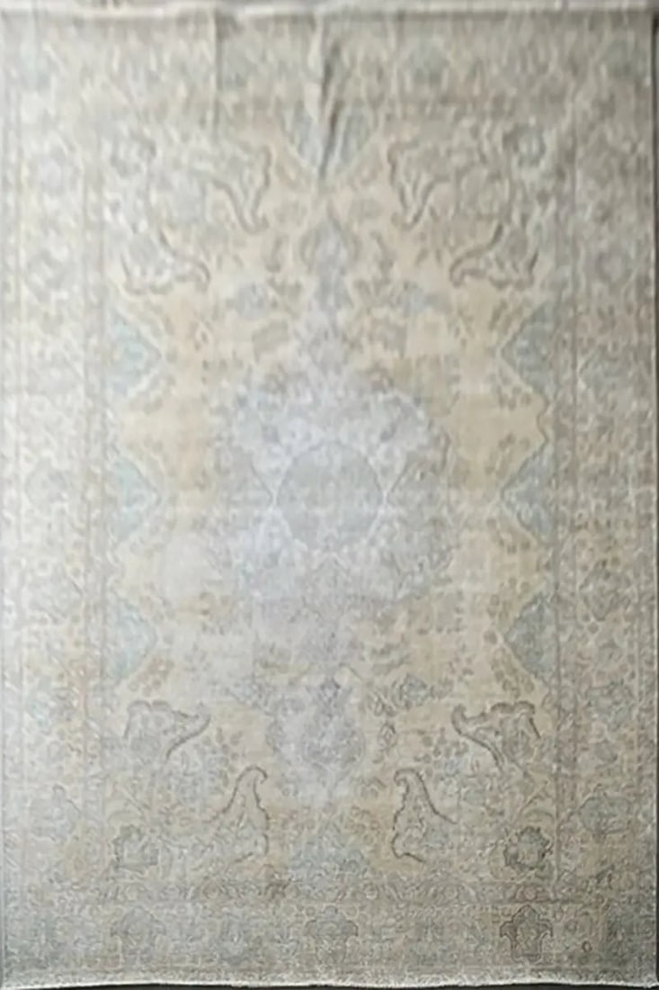 One Of The Kind Hand Knotted Persian Rug 12'7" x 9'11" R15440: ? One-Of-A-Kind Hand-Knotted Persian Rug (Expansive Neutral/Blue Tonal) Product Identifier: R15440 Status & Dimensions: Condition: One-of-a-Kind Hand Knotted Persian Rug Size: $12'7" \times 9'11"$ ? U
