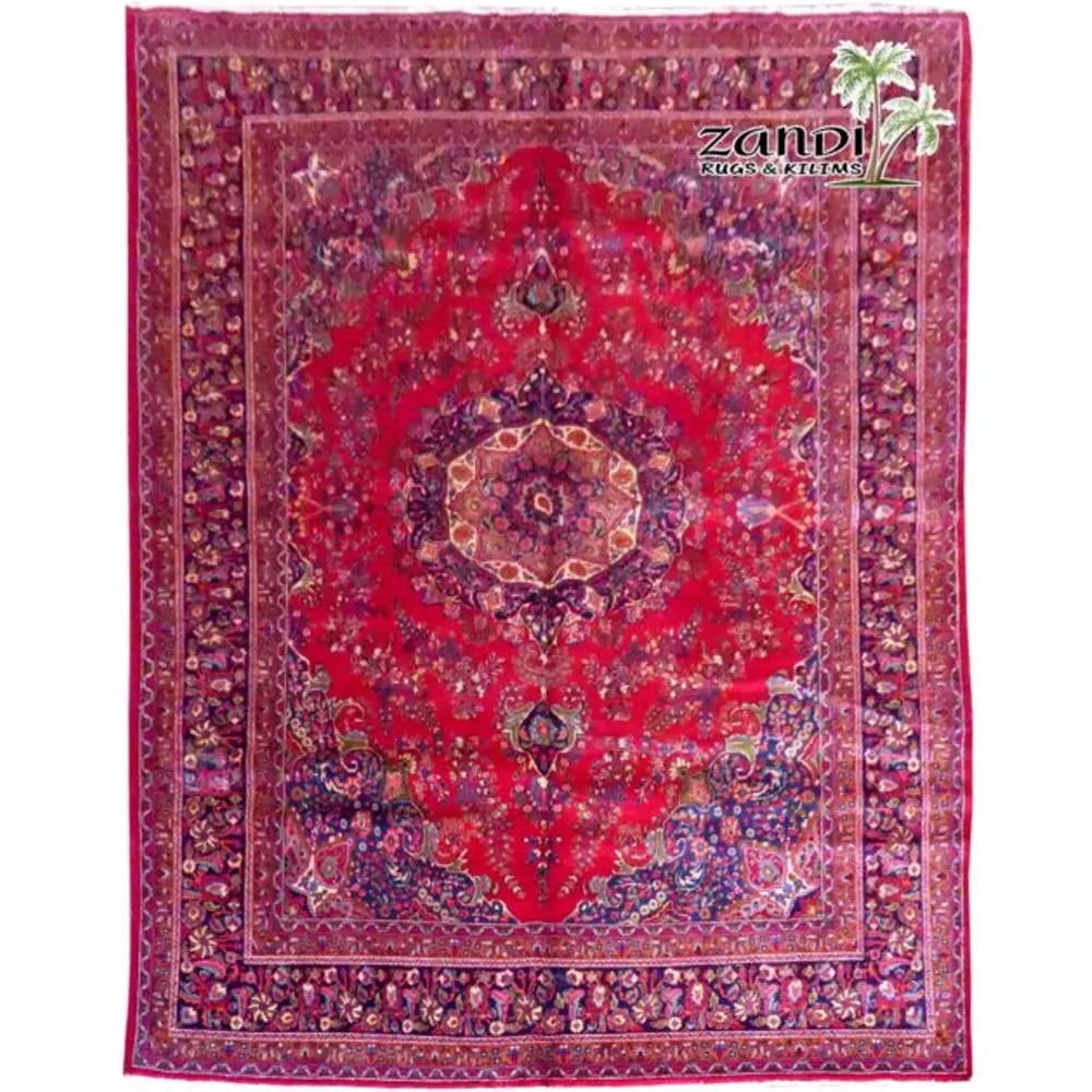 One Of The Kind Persian Tabriz Rug 9'6" x 12'8": ABC Rugs Kilims Collection Hand Knotted Floral Red Wool Persian Rug Size 9'60"X12'8" (Rr11197) Abcr02187A Hand knotted and meticulously crafted by Persian artisans, this stunning Persian Hand Knotted 