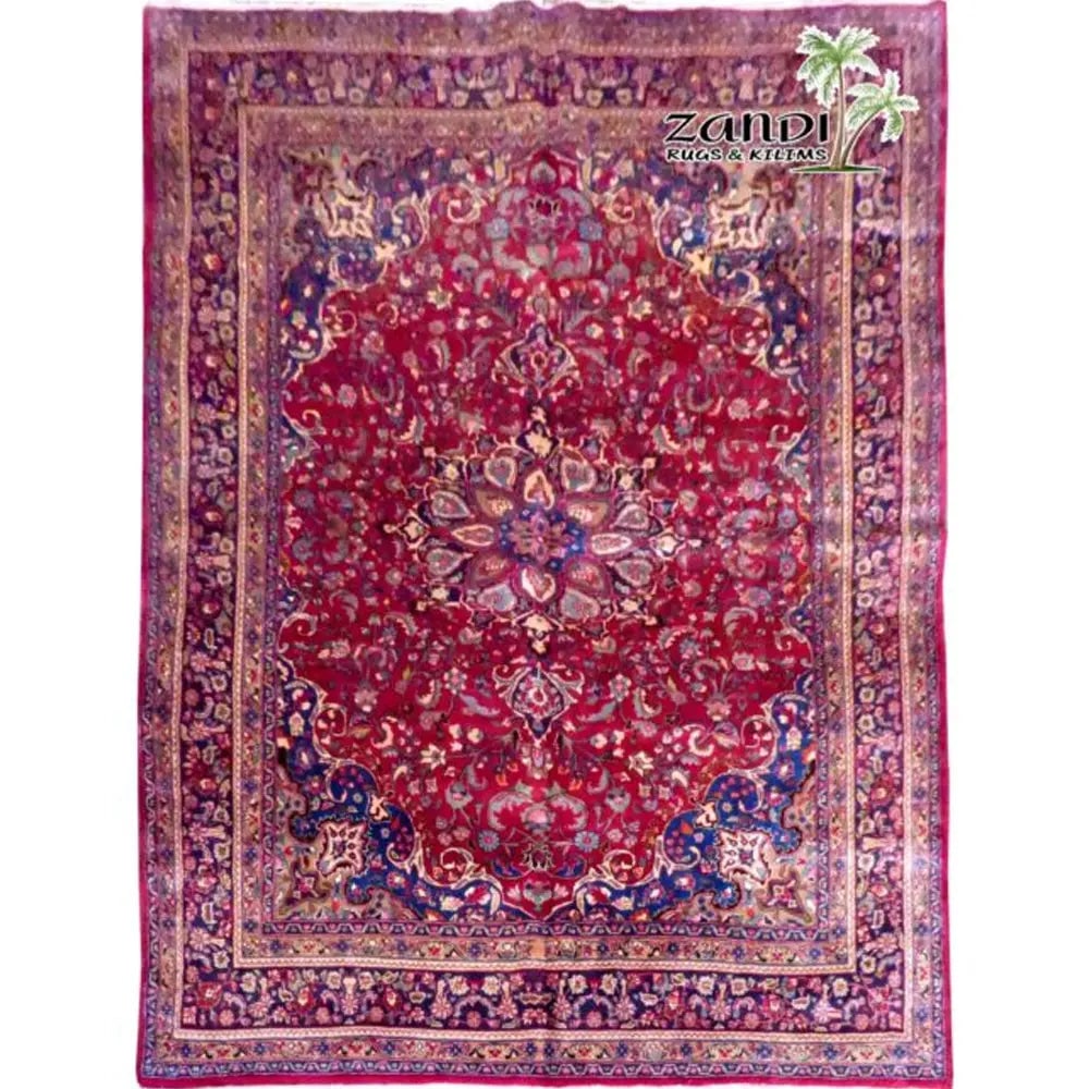 One Of The Kind Persian Tabriz Rug 13'7" x 9'1": ABC Rugs Kilims Collection Hand Knotted Medallion Red Wool Persian Rug Size 13'70"X9'1" (Rr11138) Abcr02929A Hand knotted and meticulously crafted by Persian artisans, this stunning Persian Hand Knott