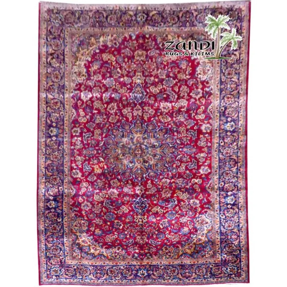 One Of The Kind Persian Tabriz Rug 13'5" x 9'8": ABC Rugs Kilims Collection Hand Knotted Medallion Red/Navy Wool Persian Rug Size 13'50"X9'8" (Rr11193) Abcr02939A Hand knotted and meticulously crafted by Persian artisans, this stunning Persian Hand 