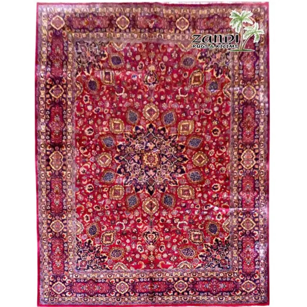 One Of The Kind Persian Tabriz Rug 12'9" x 9'8": ABC Rugs Kilims Collection Hand Knotted Medallion Red Wool Persian Rug Size 12'90"X9'8" (Rr11170) Abcr02124A Hand knotted and meticulously crafted by Persian artisans, this stunning Persian Hand Knott
