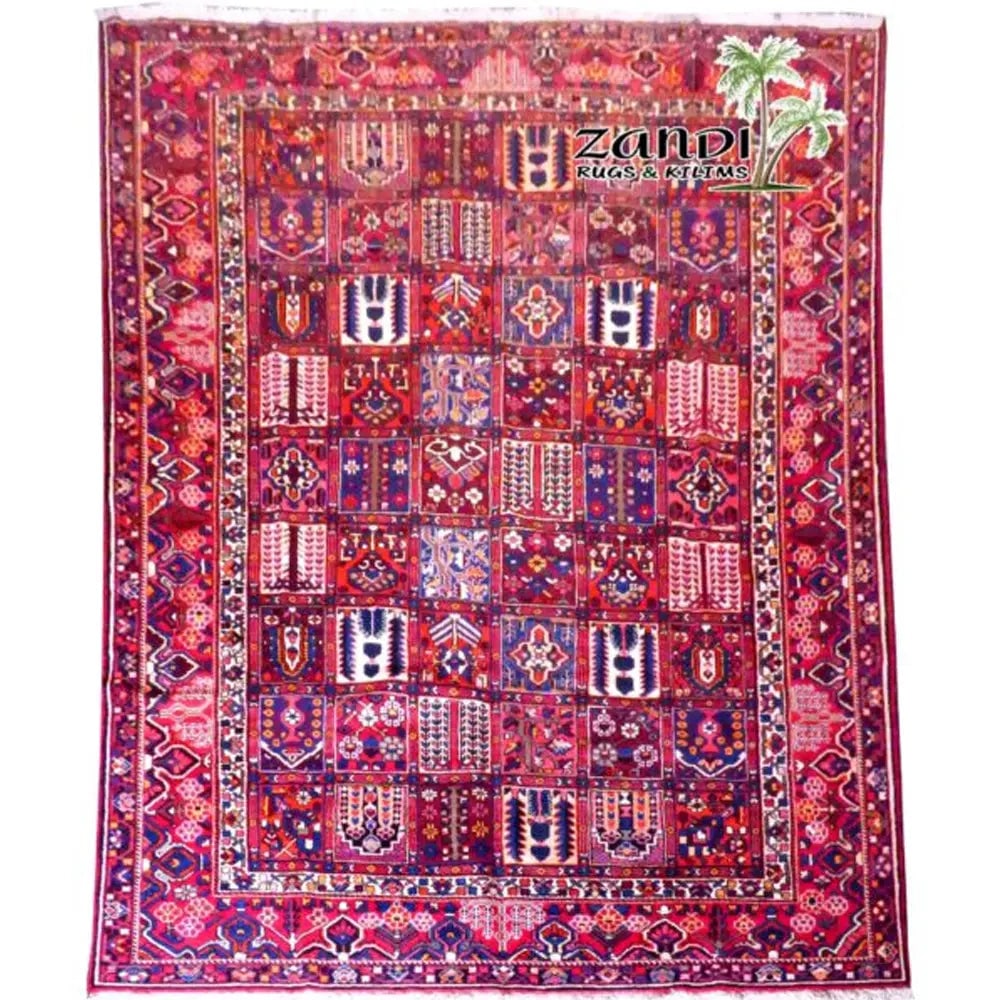 One Of The Kind Persian Bakhtiar Rug 12'4" x 9'8": ABC Rugs Kilims Collection Hand Knotted Floral Red Wool Persian Rug Size 12'40"X9'8" (Rr11181) Abcr02153A Hand knotted and meticulously crafted by Persian artisans, this stunning Persian Hand Knotted 